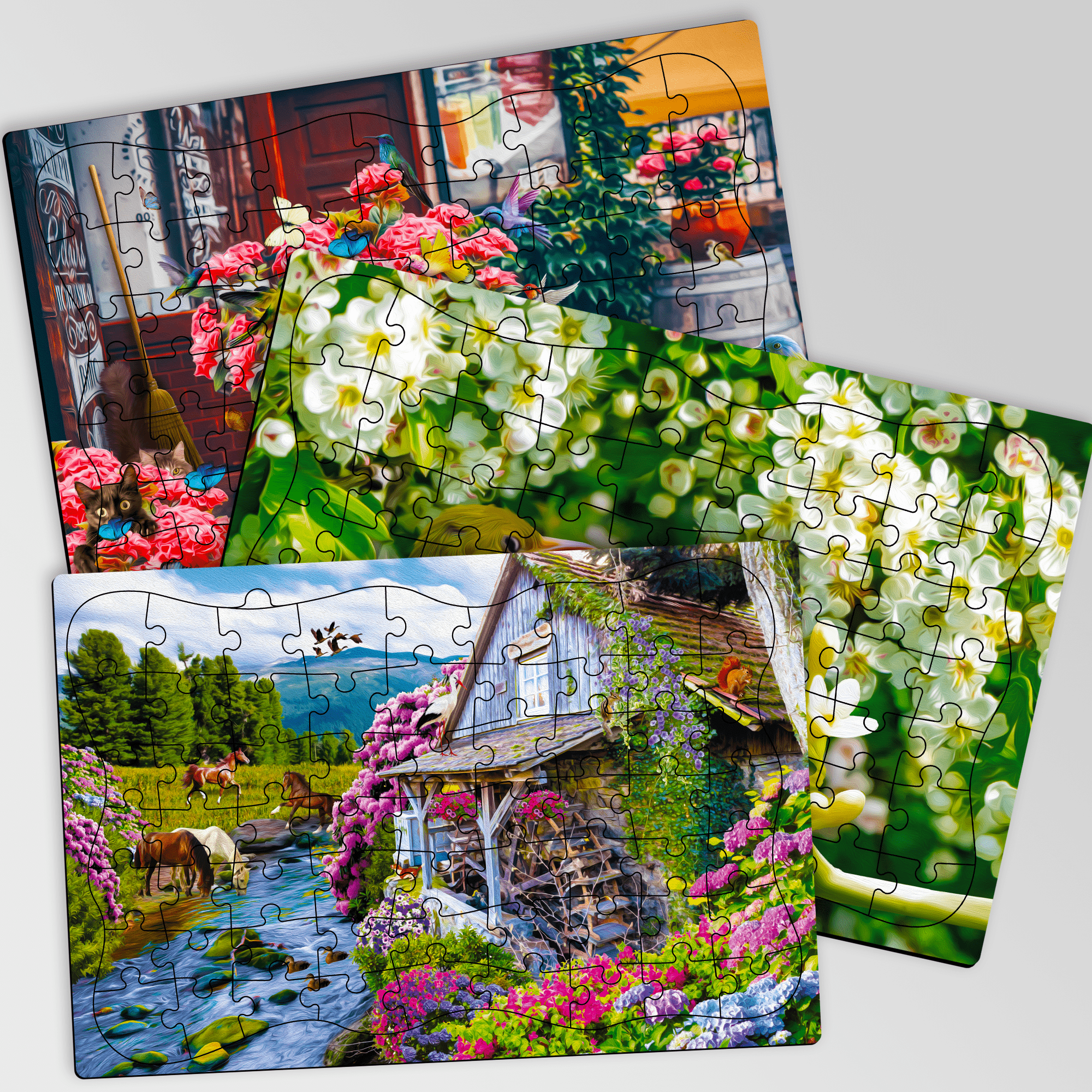 3 Alzheimers Jigsaw Puzzle Games with Birds Cats and Nature