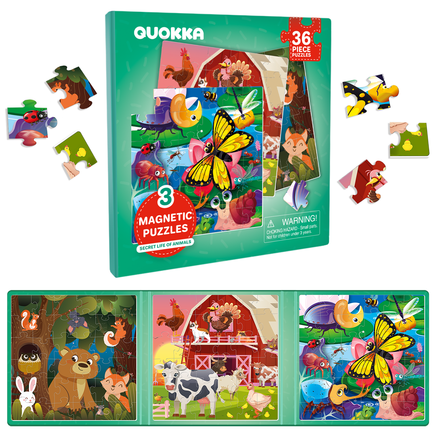 Magnetic Book 36 Piece Puzzles for Kids