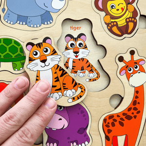 Wooden Puzzles for Toddlers 1 2 3 Year Old | Shapes Numbers Animals