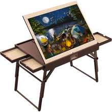 Load image into Gallery viewer, Jigsaw Brown Puzzle Table for Adults with Drawers
