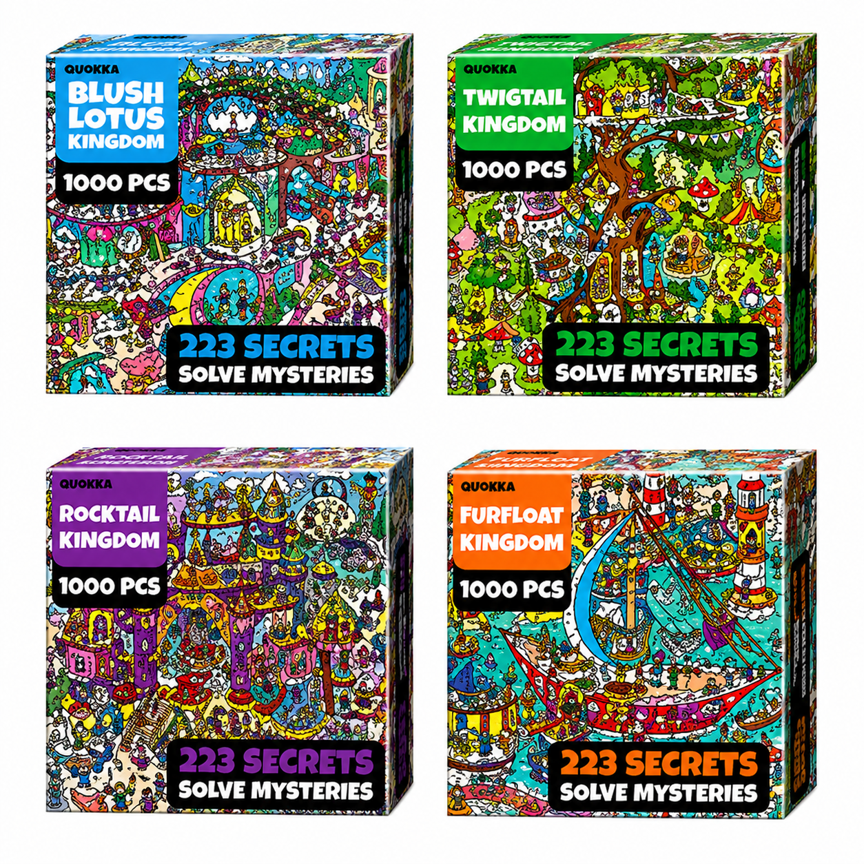 Bundle Set 4x1000 Piece Puzzle for Adults - Four Kingdoms