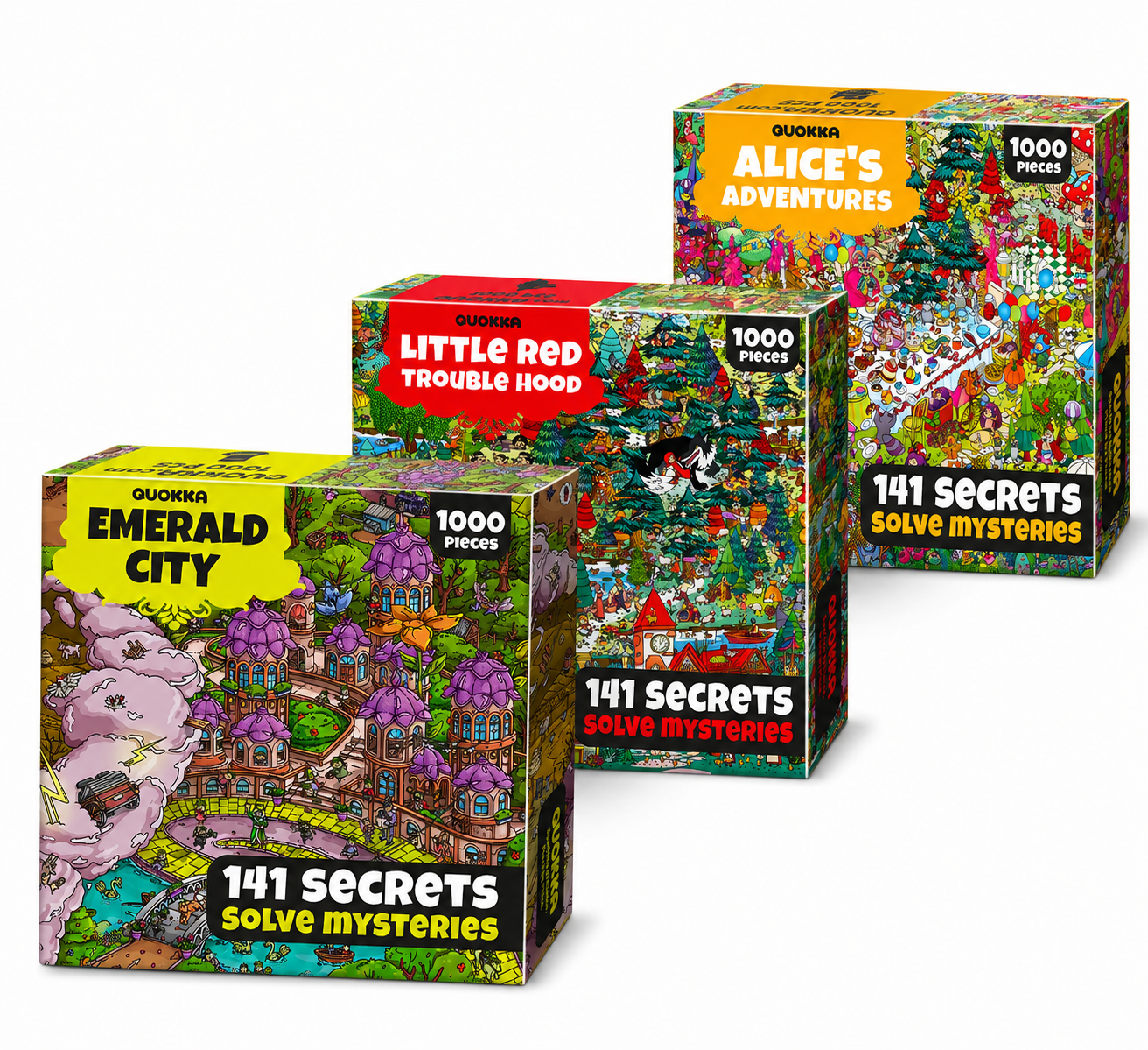 QUOKKA Fairytale Puzzle Bundle – 3x1000 Piece Adult Puzzles
