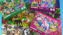 Load and play video in Gallery viewer, 100 Piece Floor Jigsaw Puzzles Unicorns, Princess &amp; Dogs
