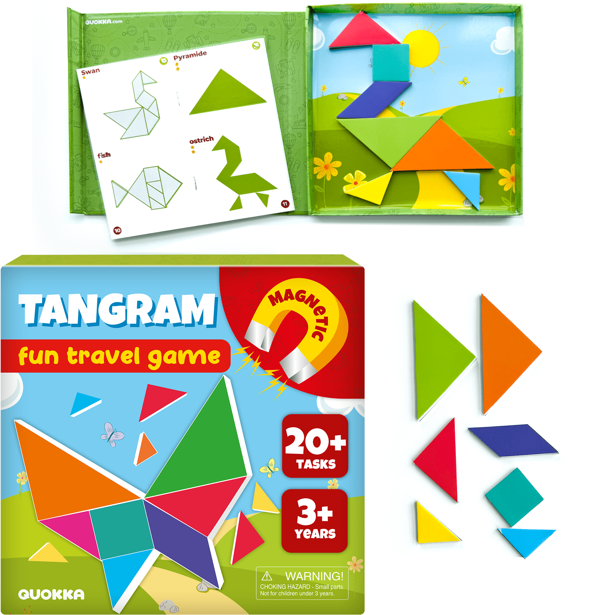 QUOKKA Tangram Magnet Game for Kids 3-5