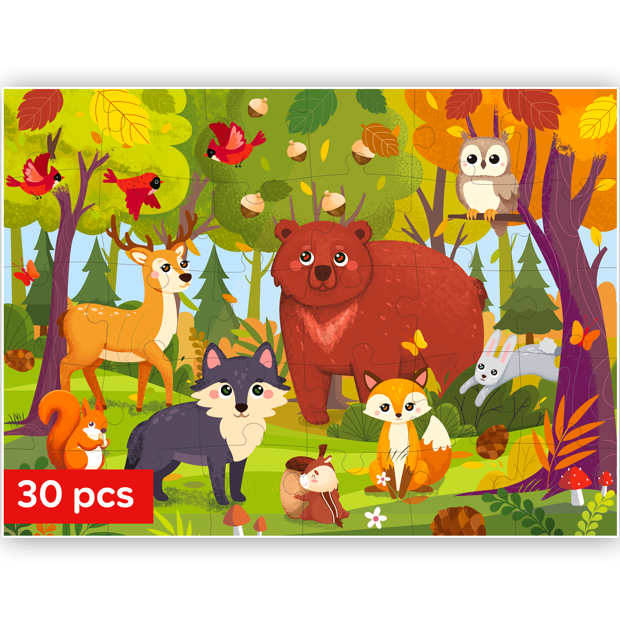 Jigsaw Puzzles for Kids Learning Forest Animals