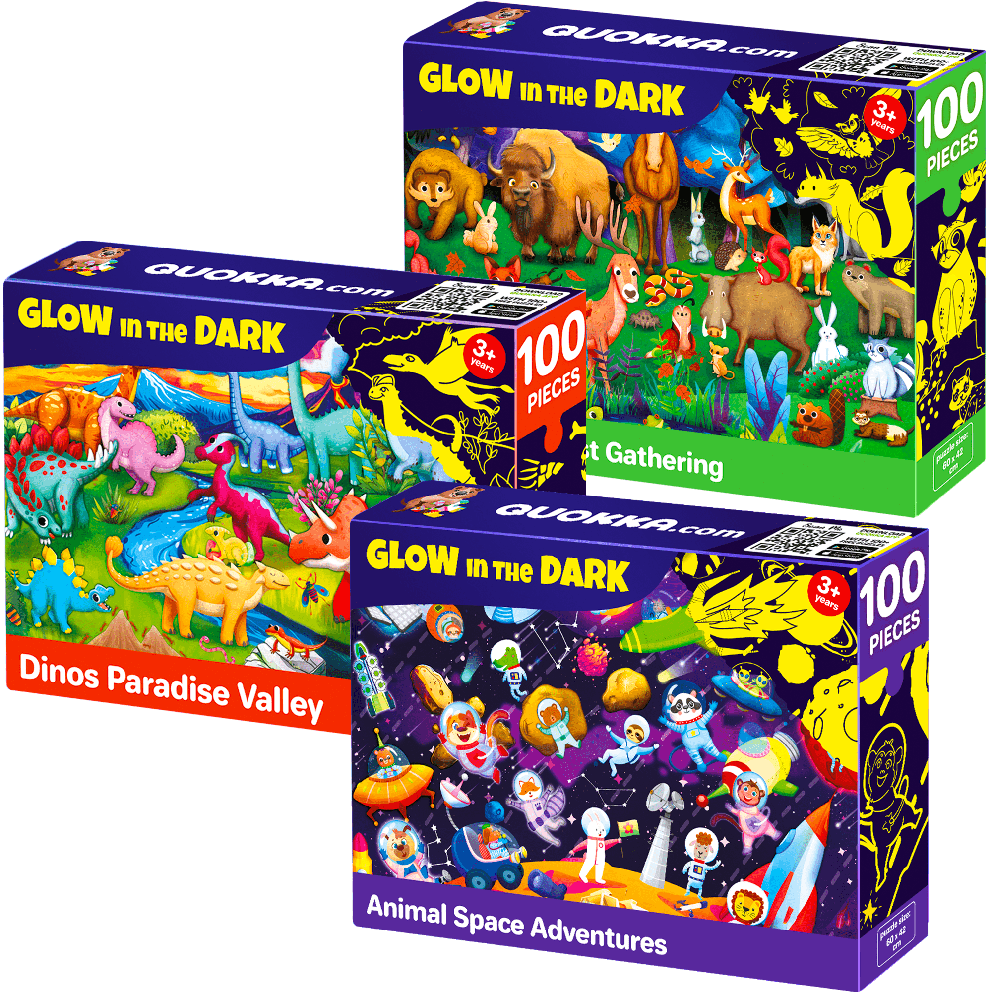 3x100 Piece Puzzles for Kids