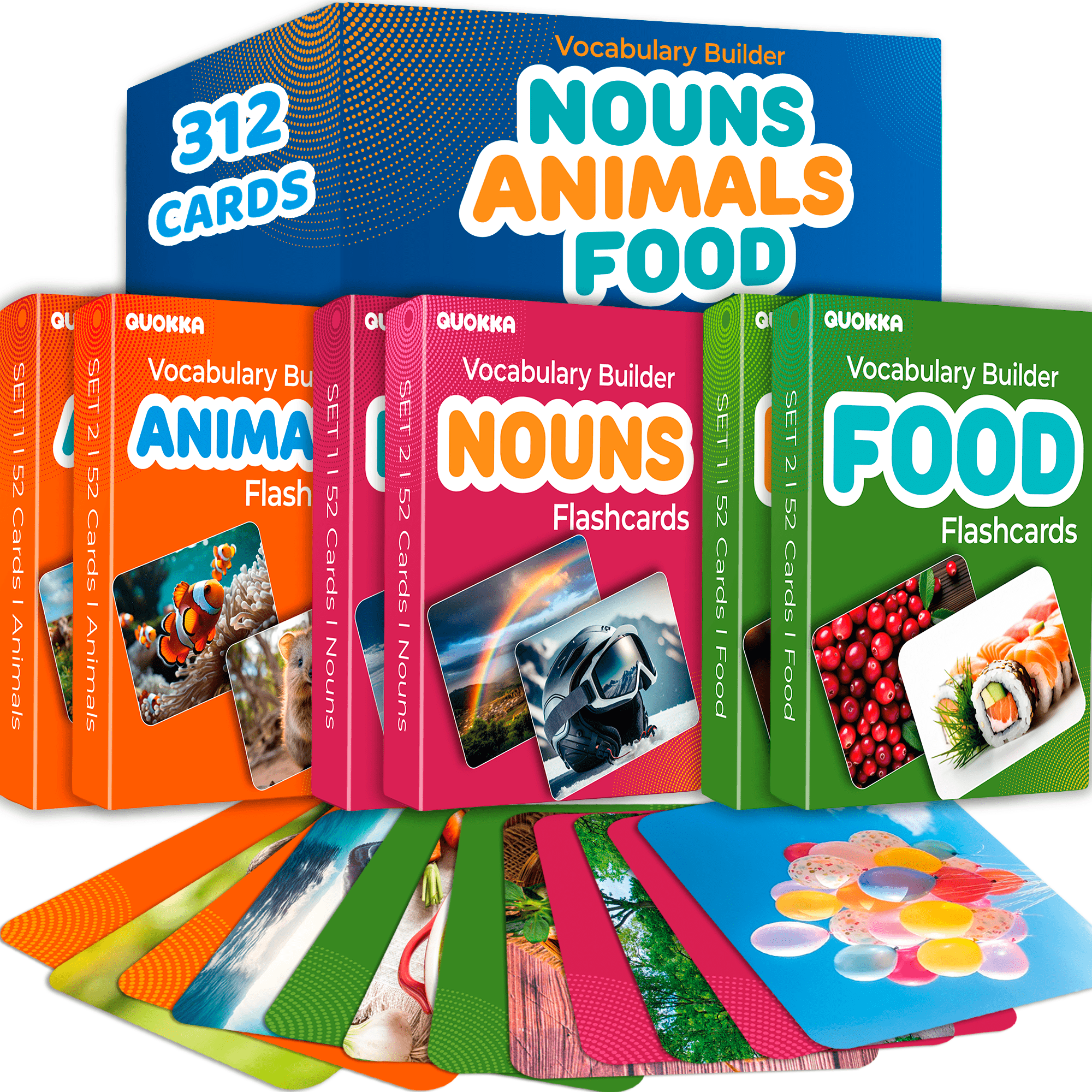 312 Flash Cards Set for Speech Therapy & Vocabulary Building Activities