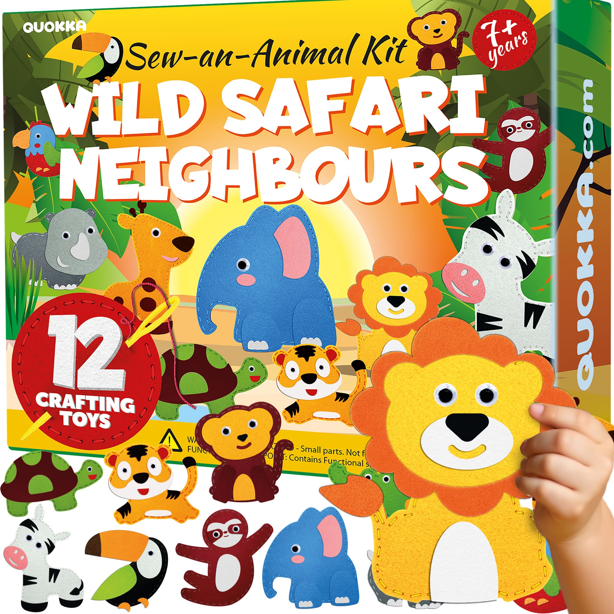 Craft Kits for Kids - 12 Wild Safari Sewing Kit Basic