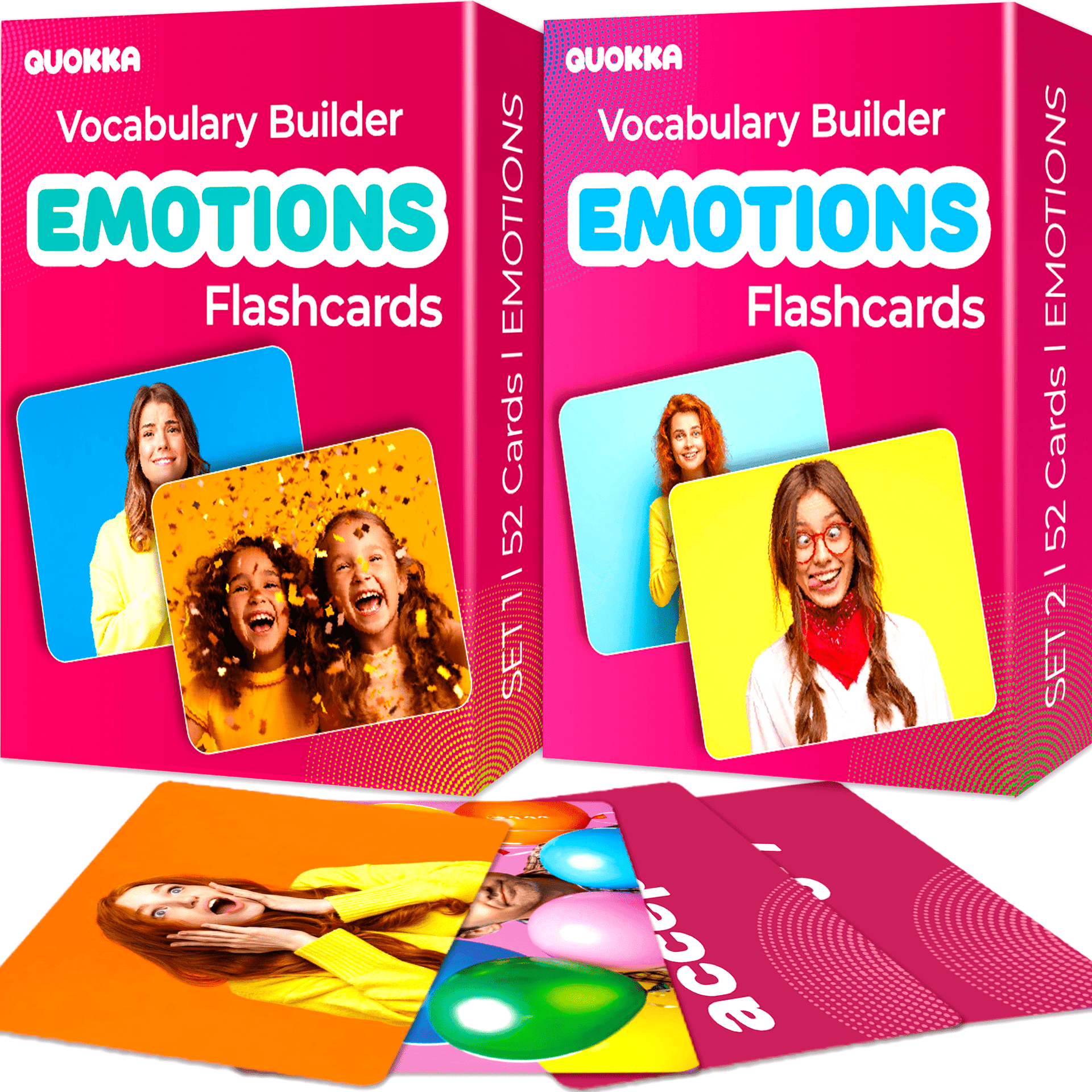 QUOKKA 104 Emotions Flash Cards Set for Speech Therapy