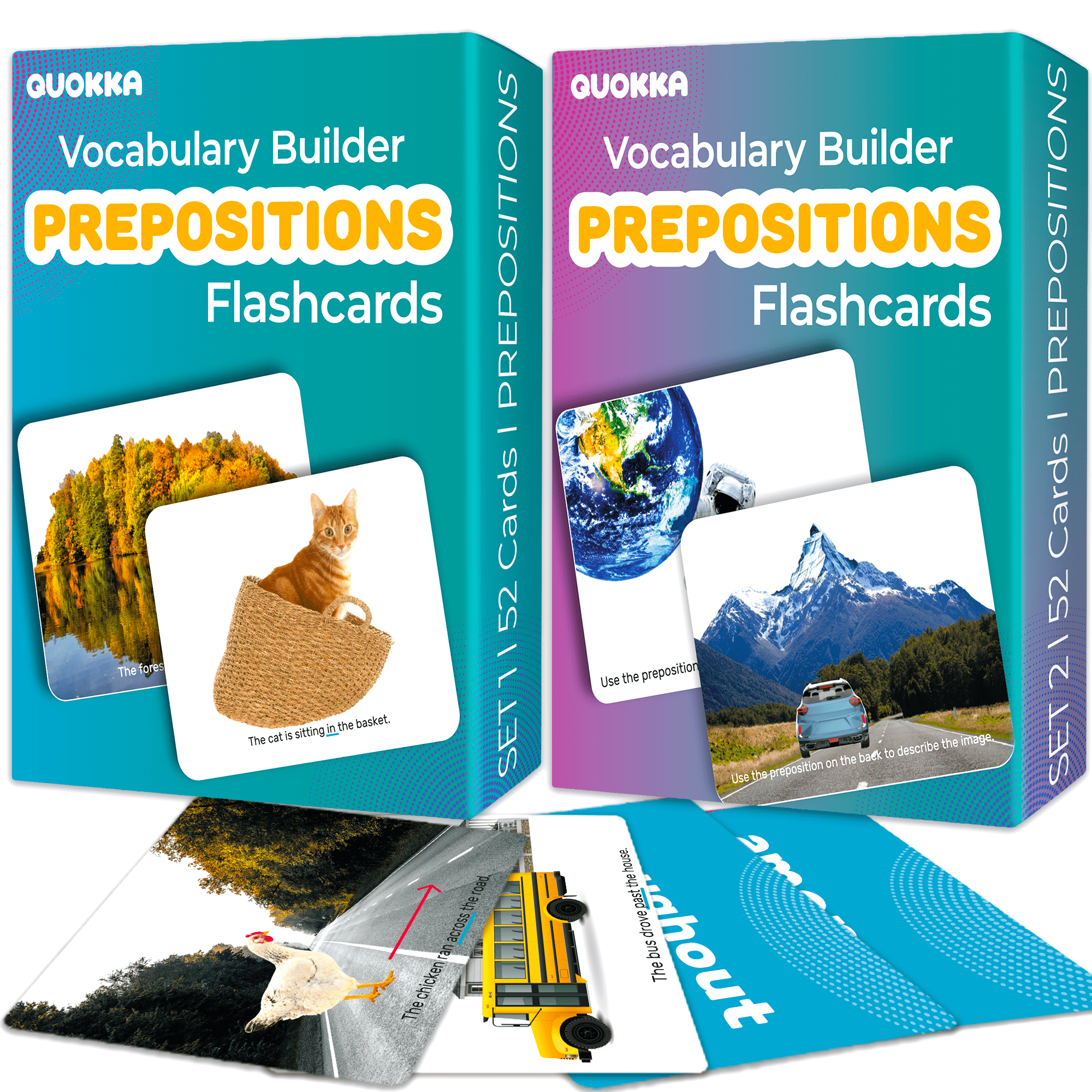 104 Prepositions Flash Cards Set for Speech Therapy