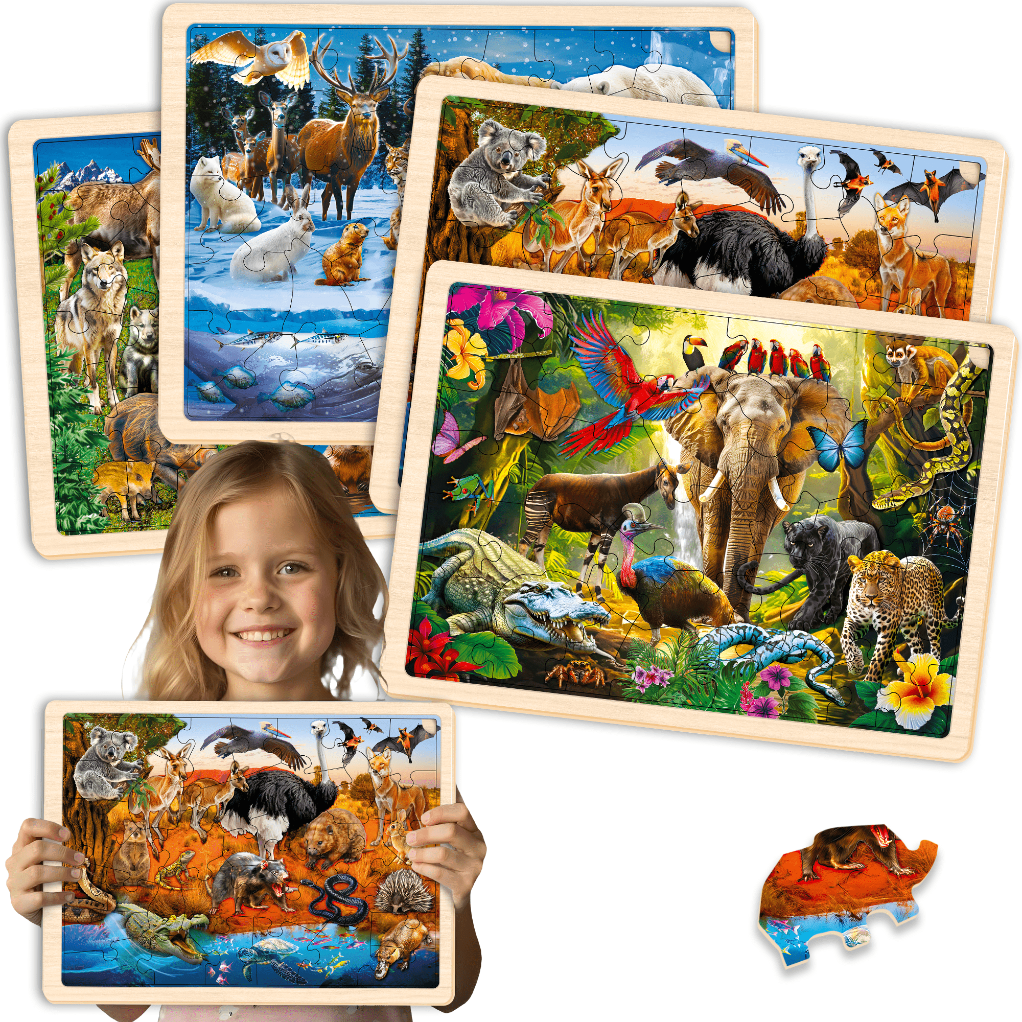 Realistic Montessori Wooden Puzzles Age 3 Years Old Jigsaw Puzzles