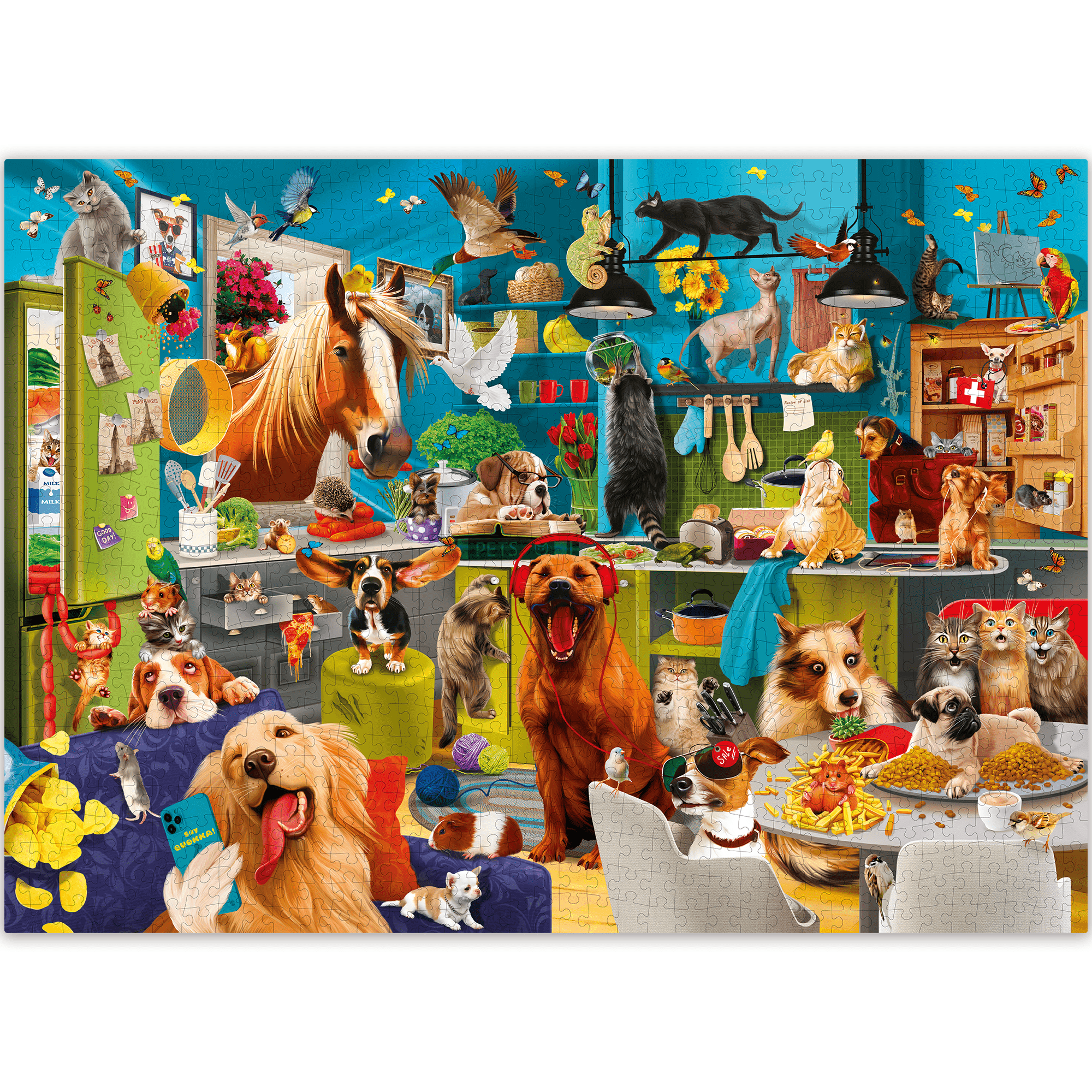 1000 Piece Unique Jigsaw Puzzle for Adults with Funny Animals