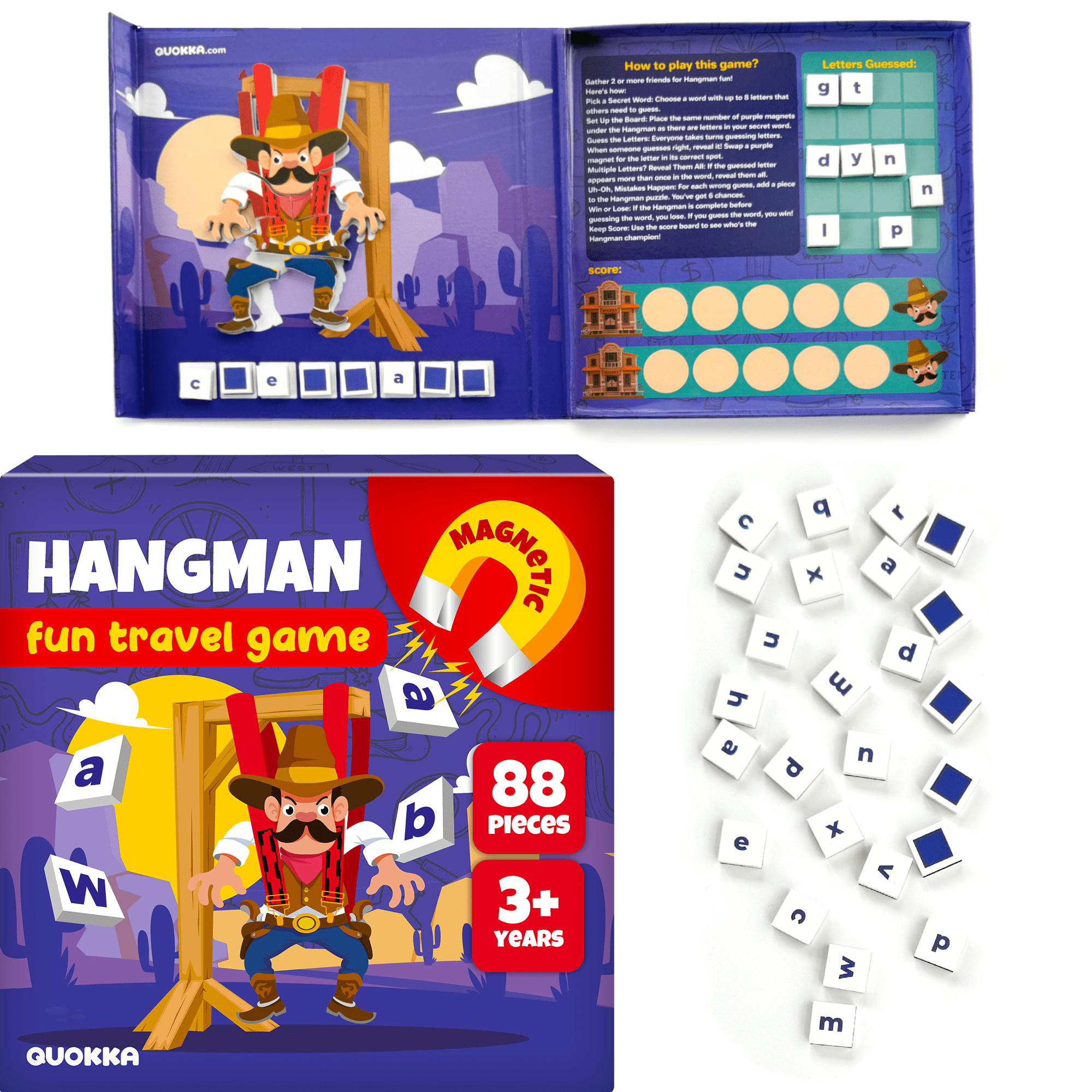 QUOKKA HANGMAN Travel Game for Kids