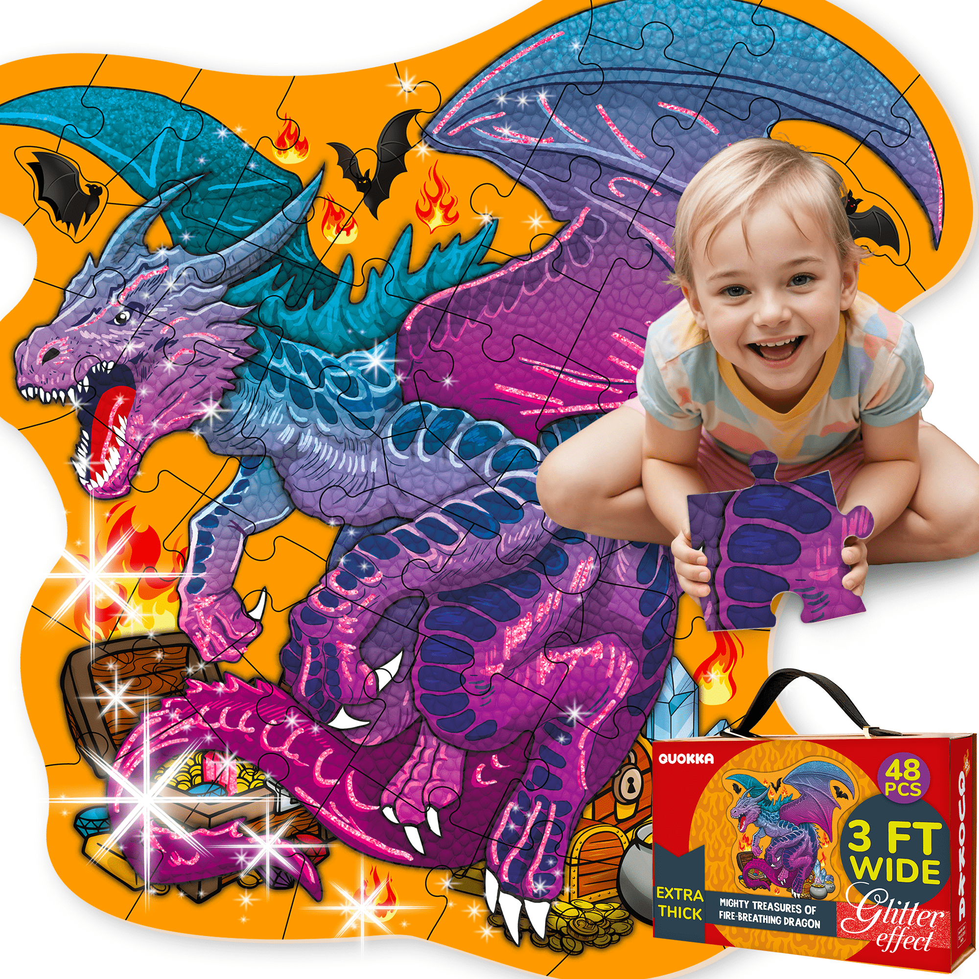2x3 FT Shaped Giant Puzzles for Kids Ages 3-6 | Drago