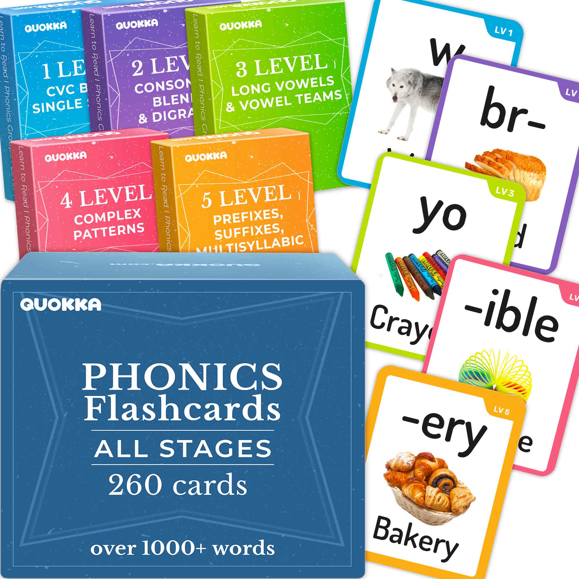 Phonics Words Flash Cards for Kids