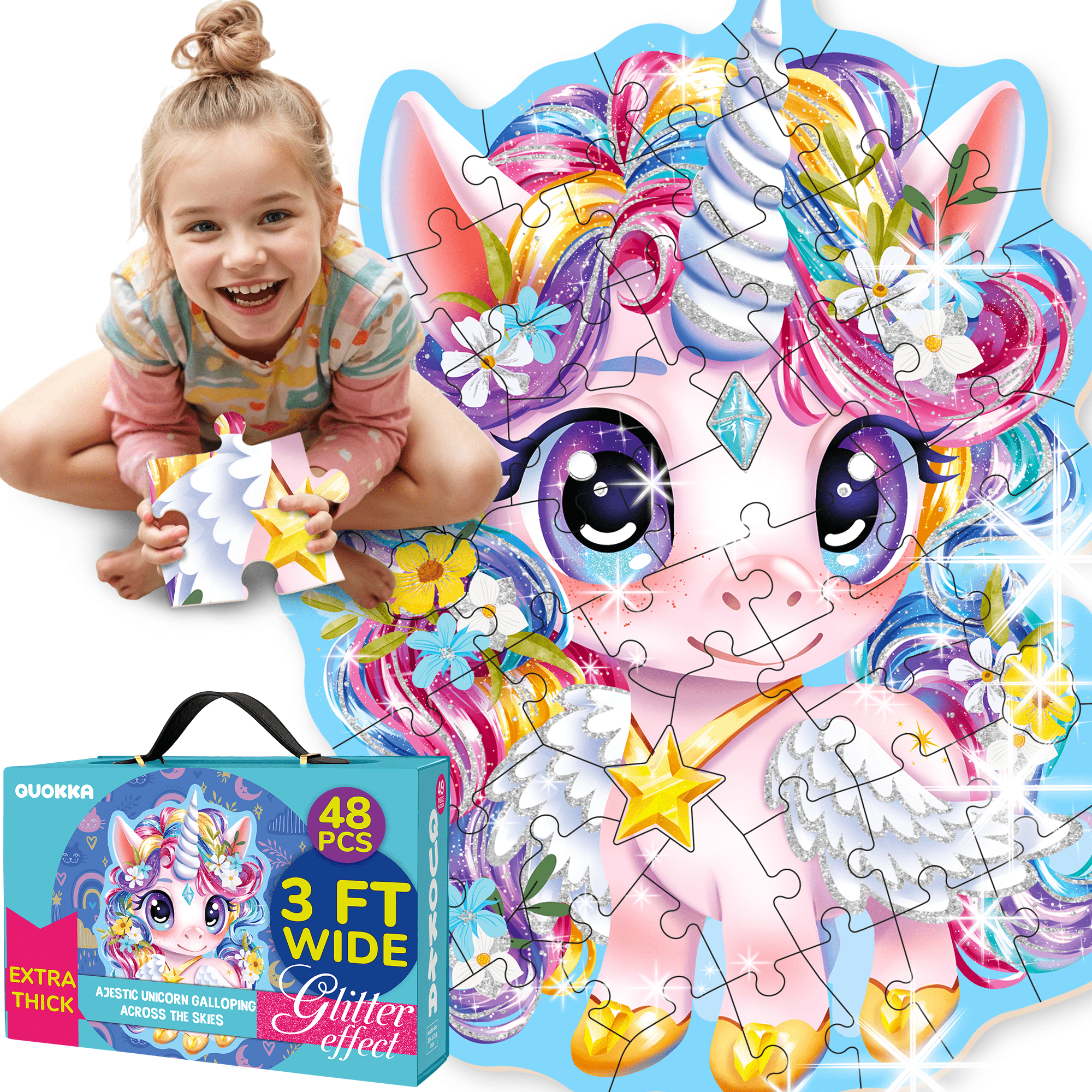 Glitter Floor Puzzles for Kids