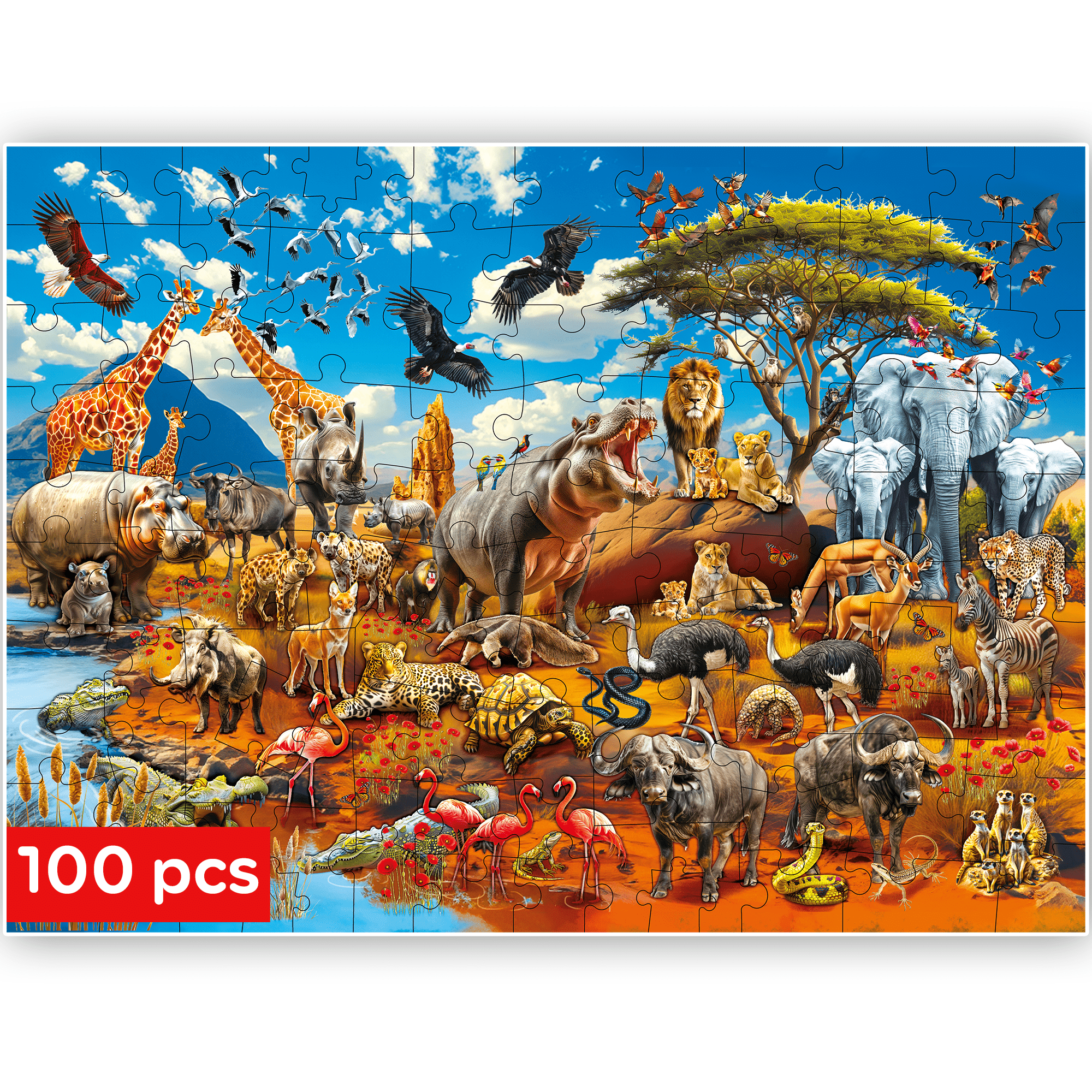 Jigsaw Puzzle for Boy and Girl Africa Animals