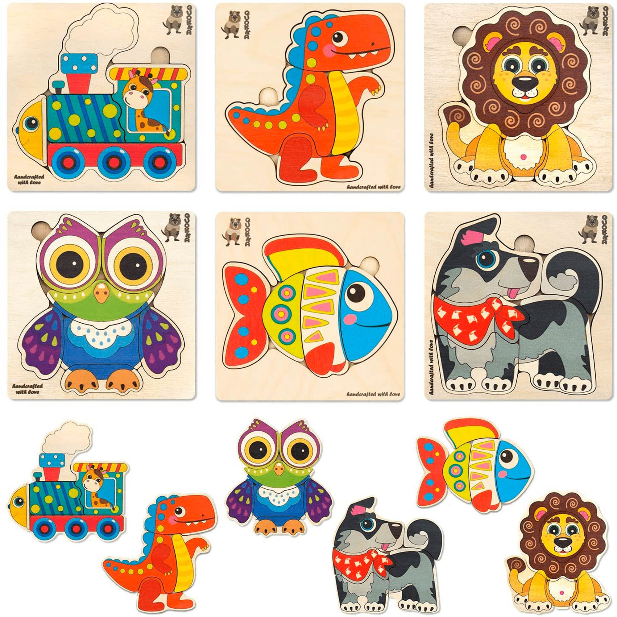 VAR SYNC Realistic Wooden Puzzles for Toddlers