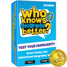 Load image into Gallery viewer, QUOKKA Who Knows Geography Better? Kids &amp; Family Card Quiz Game
