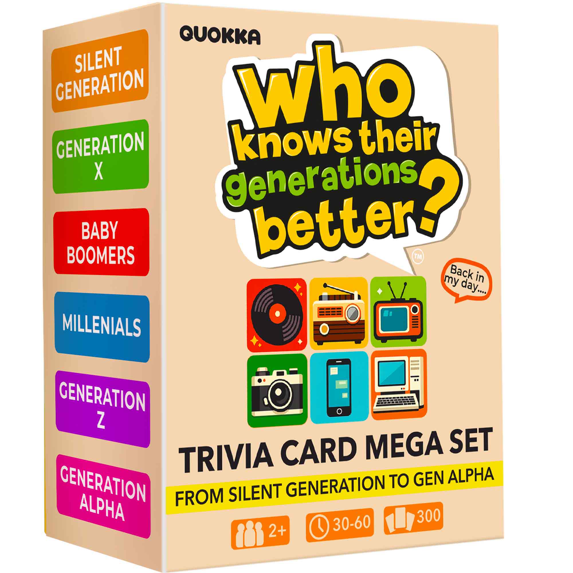 Trivia Card Game  Who Knows Generations Better? for Family