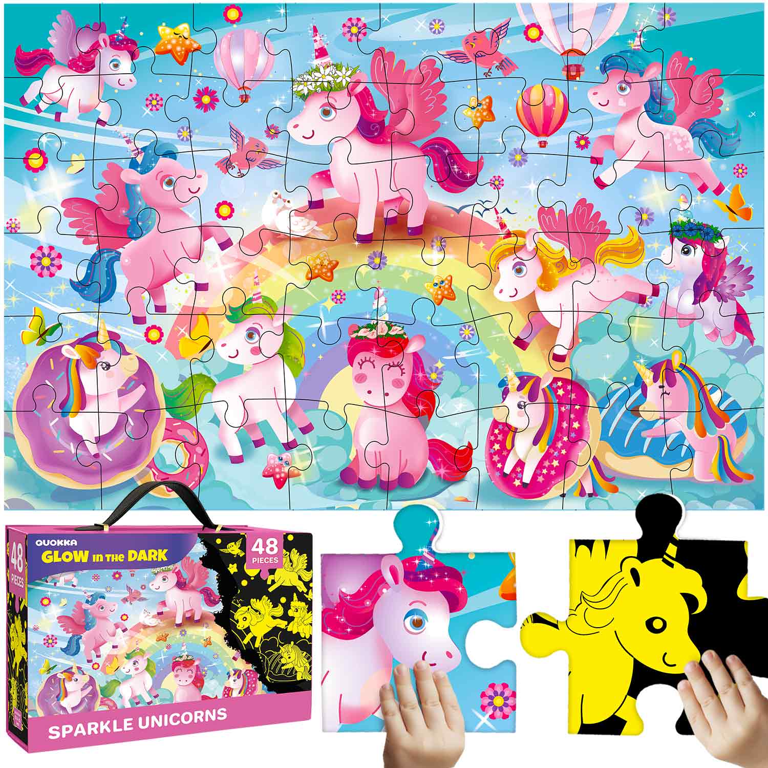 2x3 FT Giant Glow Magical Fantasy Unicorn Scene
