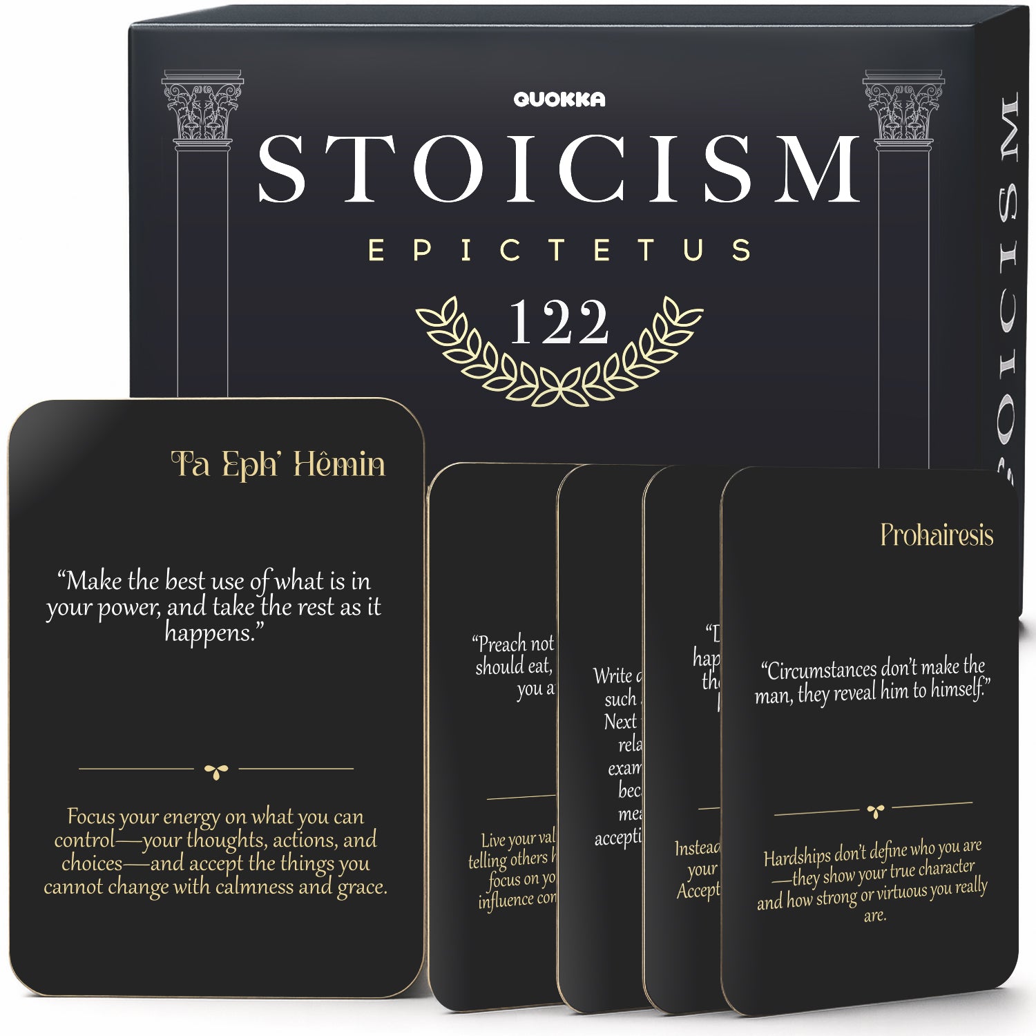 Stoicism Cards Epictetus - 122 Daily Quotes & Exercises
