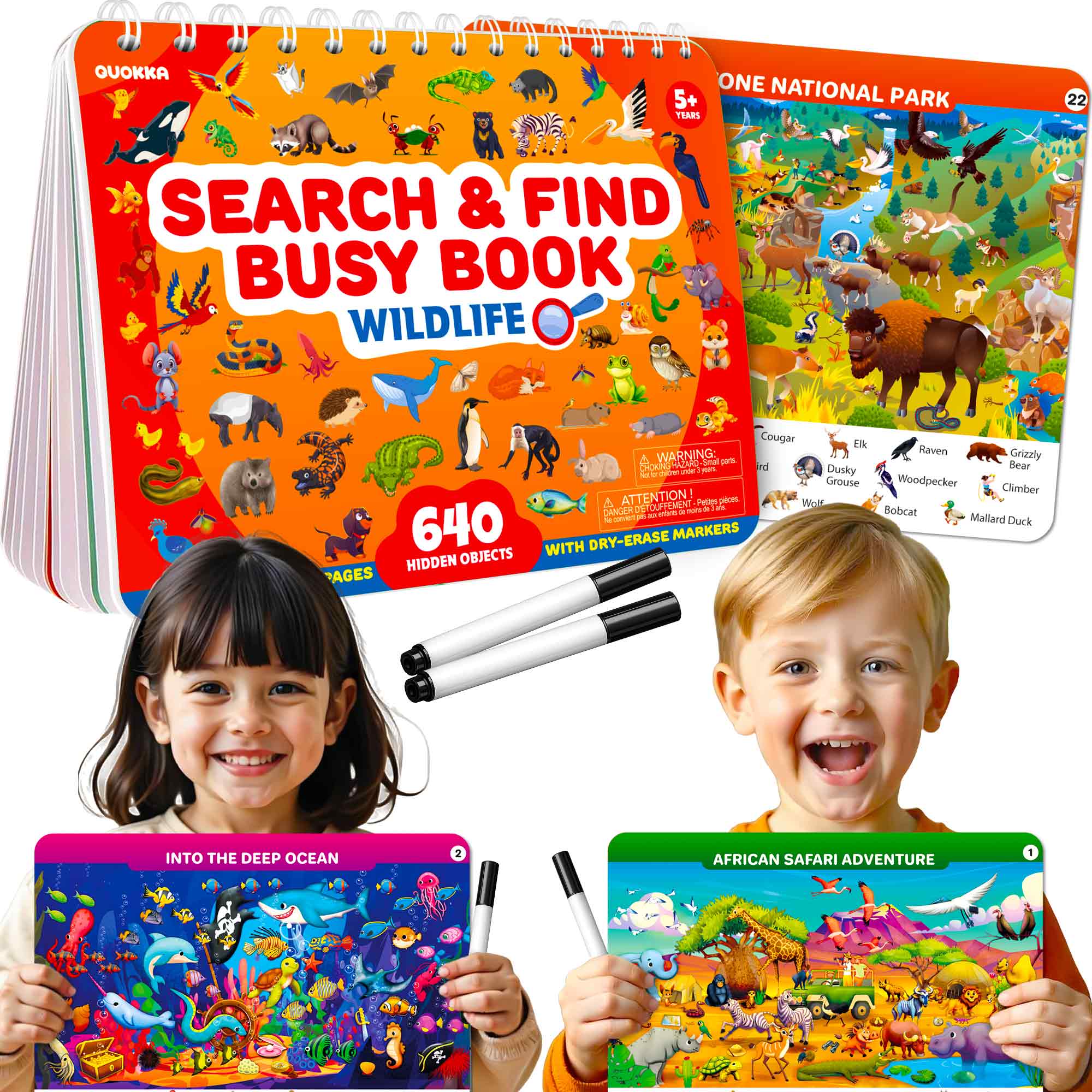 Busy Book for Toddlers - Wildlife Search and Find Activity