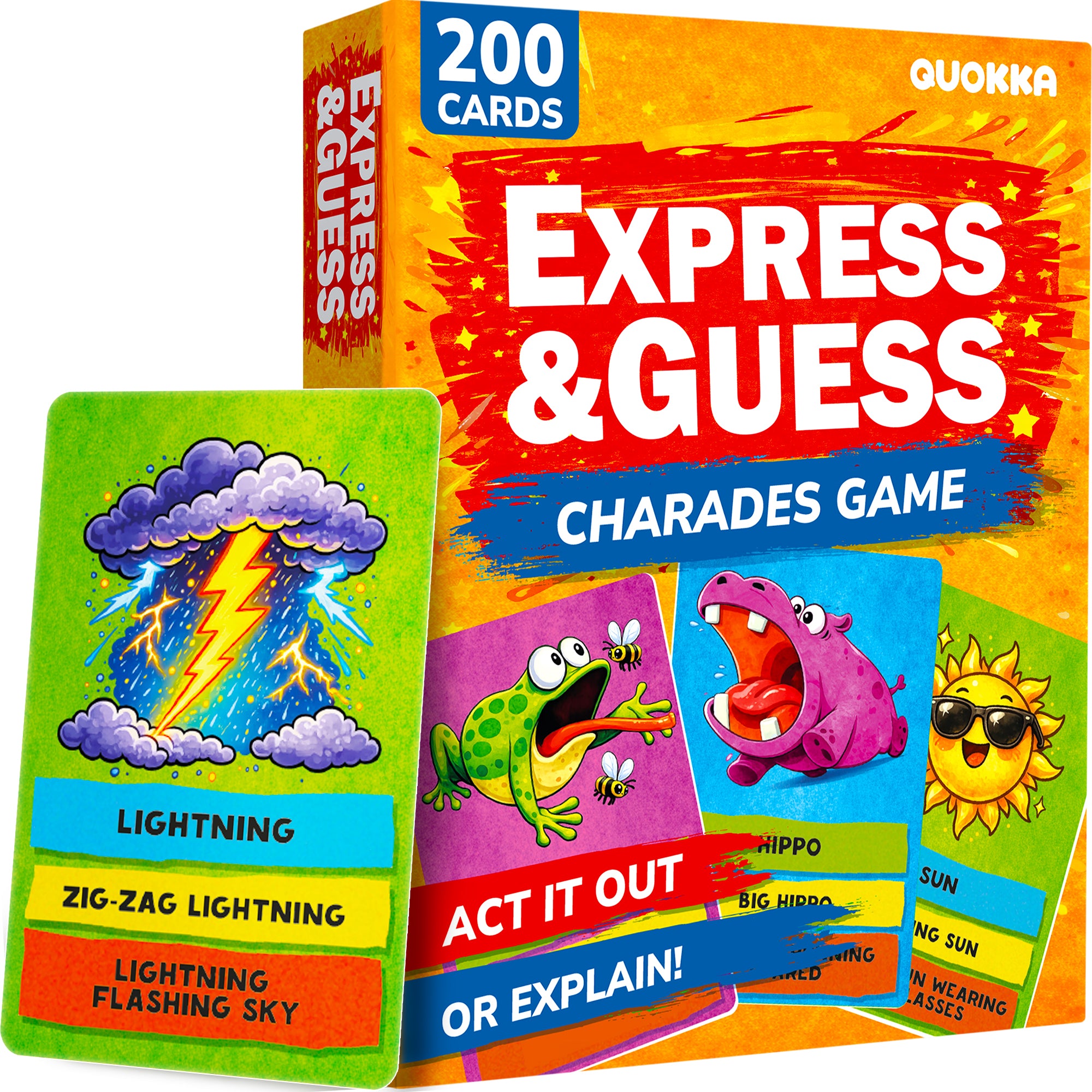 Express & Guess Charades for Kids  - 200 Acting & Explaining Cards