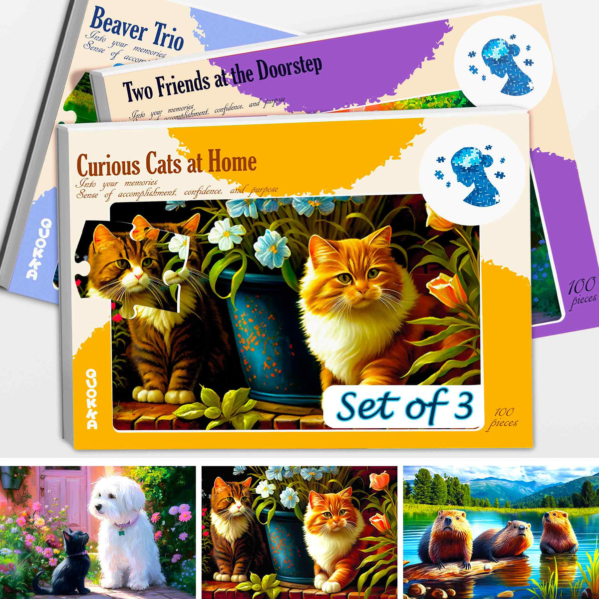 100 Pcs Dementia Puzzles for Elderly | Animals
