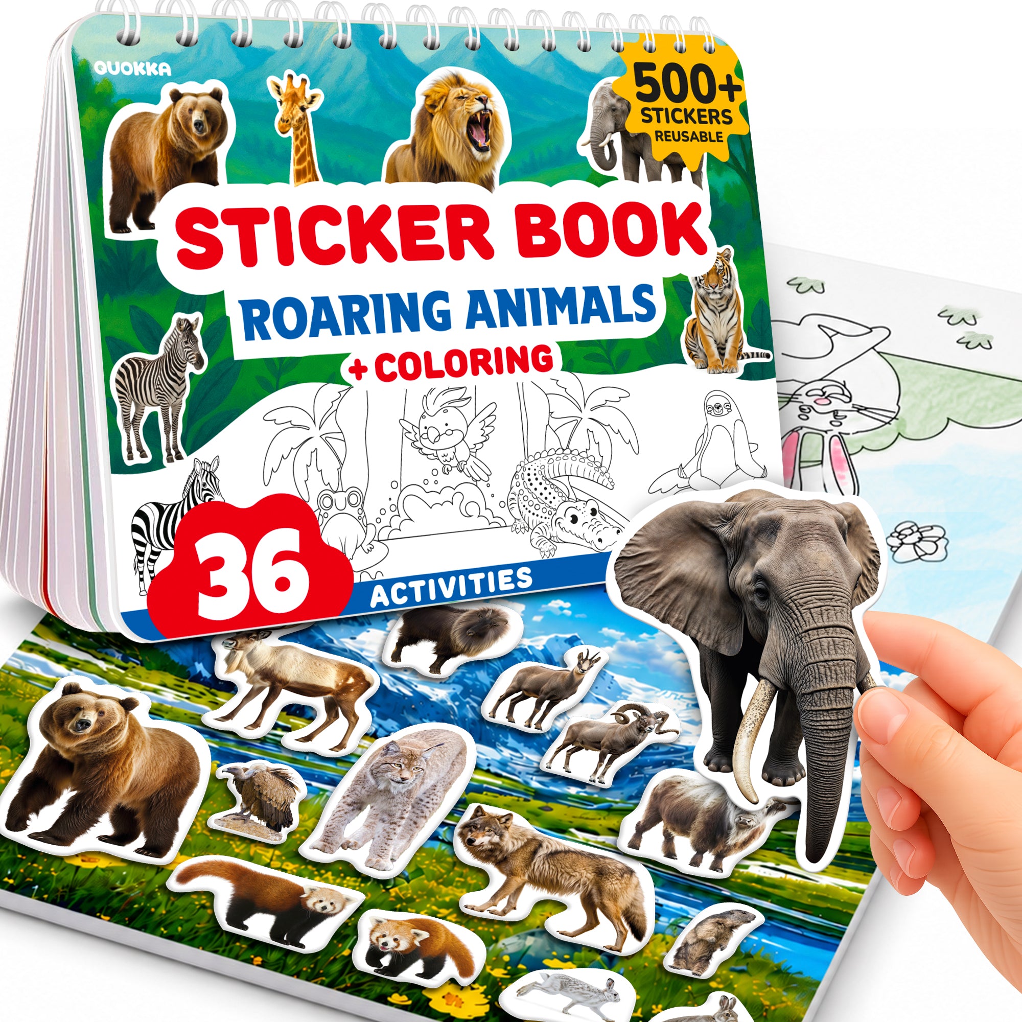 Sticker Book for Kids Wild Animals - Draw & Stick Creative Workbook