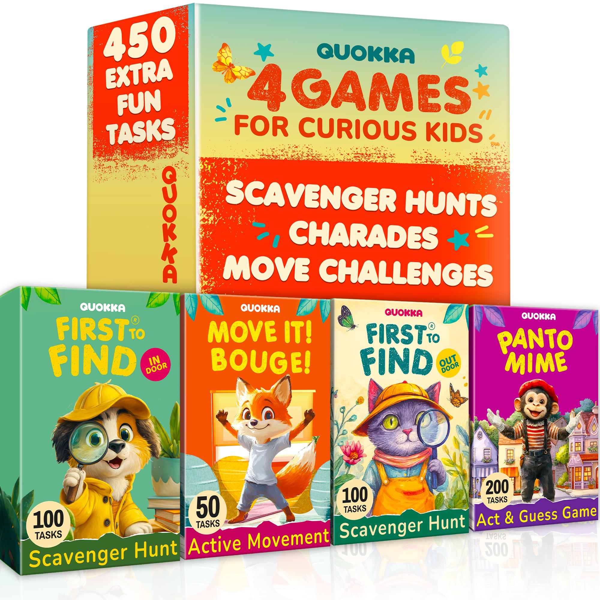 4 Set Scavenger Hunt Game for Kids - Active Movement Indoor and Outdoor