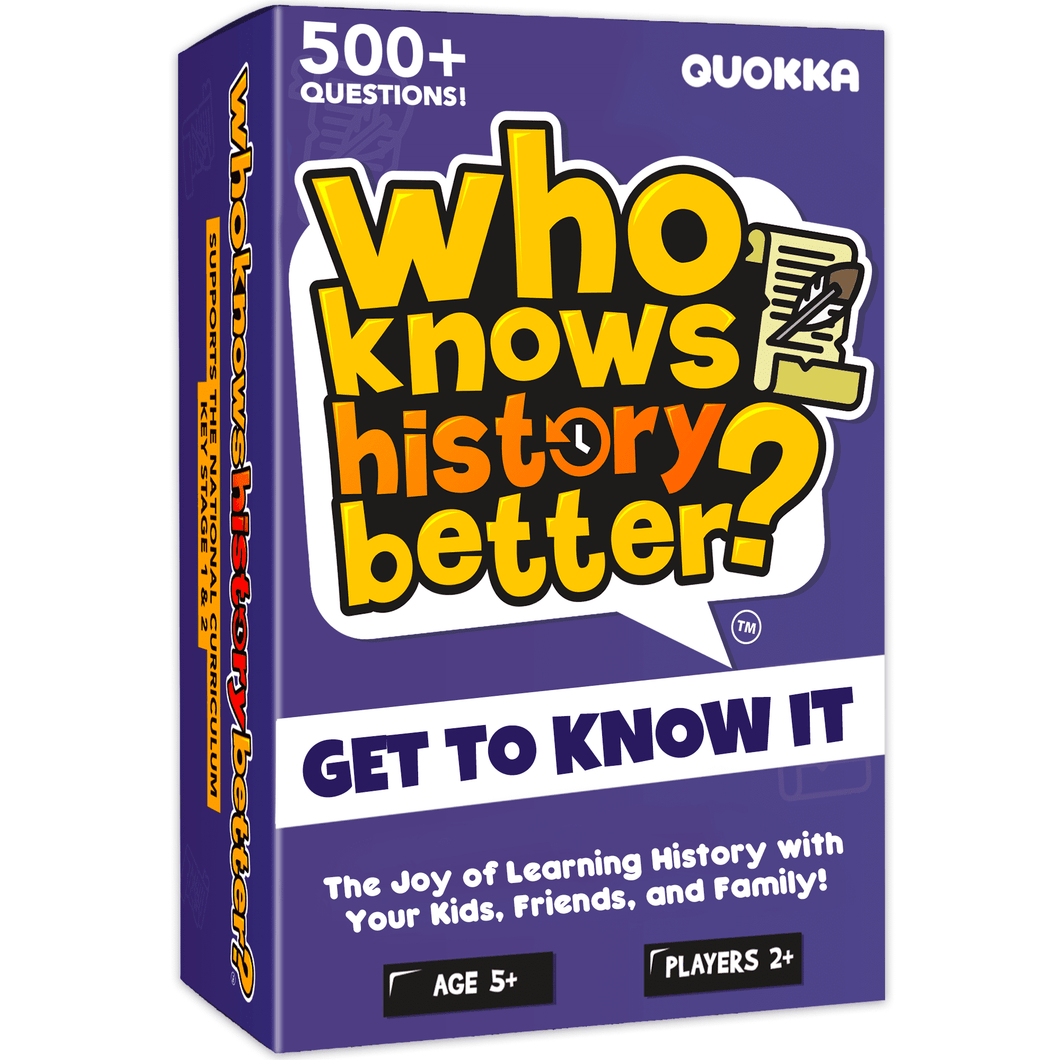 Who Knows History Better Kids & Family Card Quiz Game - QUOKKA