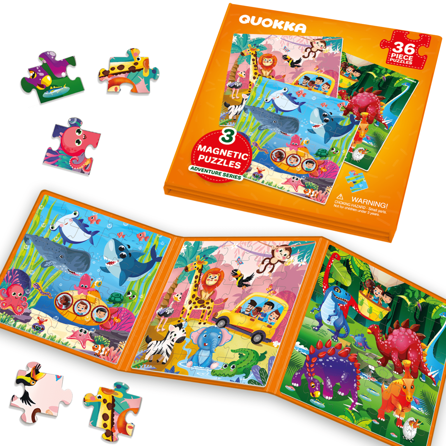 Magnetic Book 3x36 Pcs Puzzles for Kids | Princess, Unicorns & Mermaids