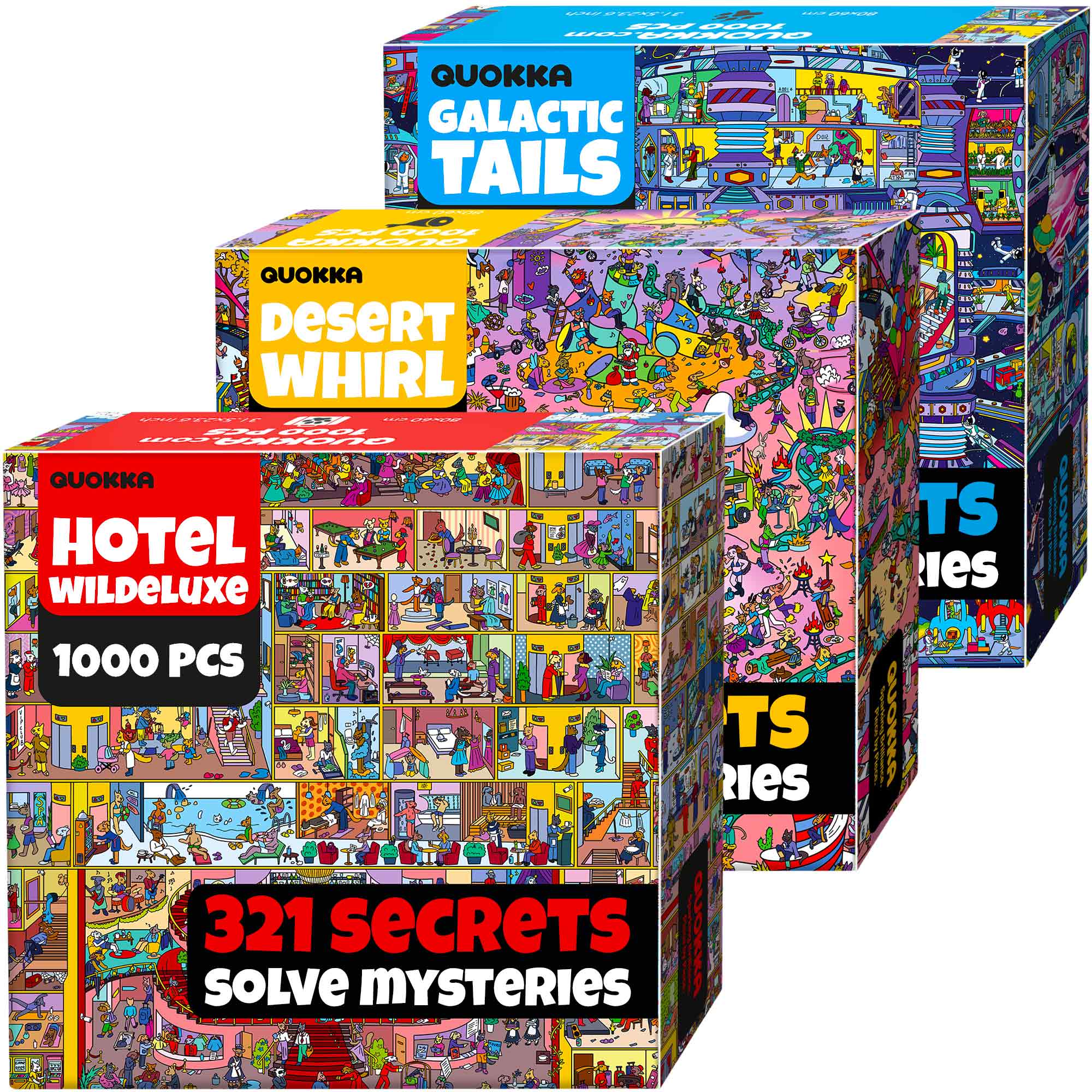 3 Set 1000 Piece Puzzle for Adults with Hidden Secrets