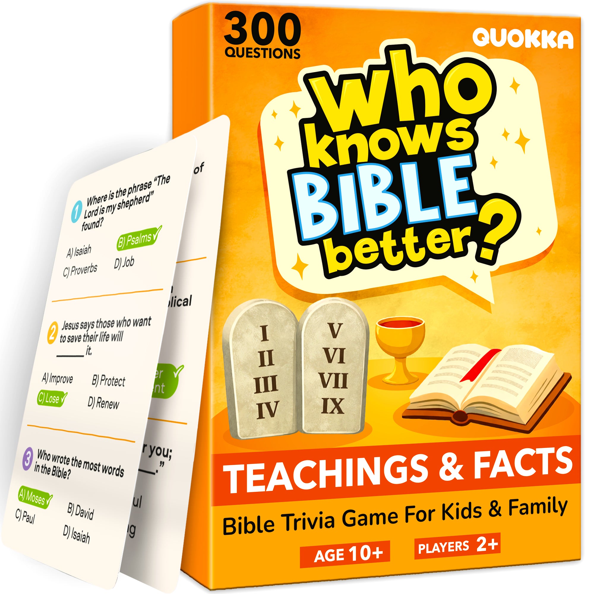 Trivia Card Game - Who Knows Bible Better? Teachings and Facts