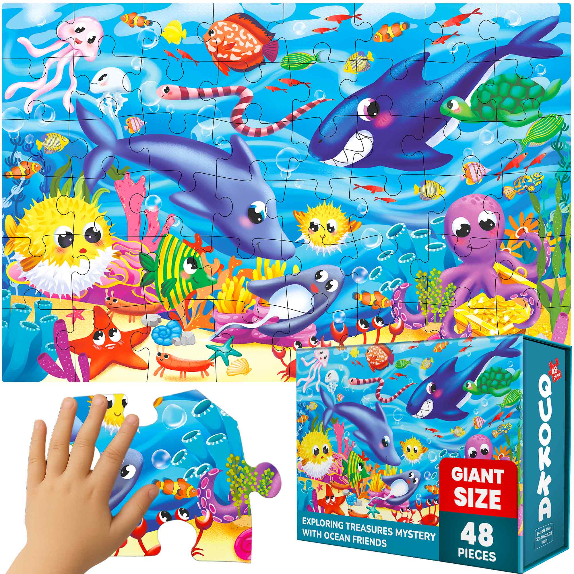 QUOKKA 2x3 FT Giant Floor Puzzles Ocean