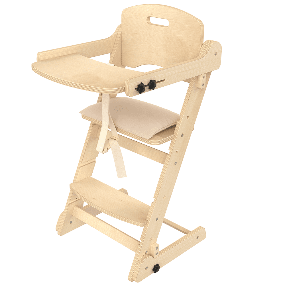 Tripp Trapp High Chair - Beige Wooden Convertible Chair for Eating by QUOKKA