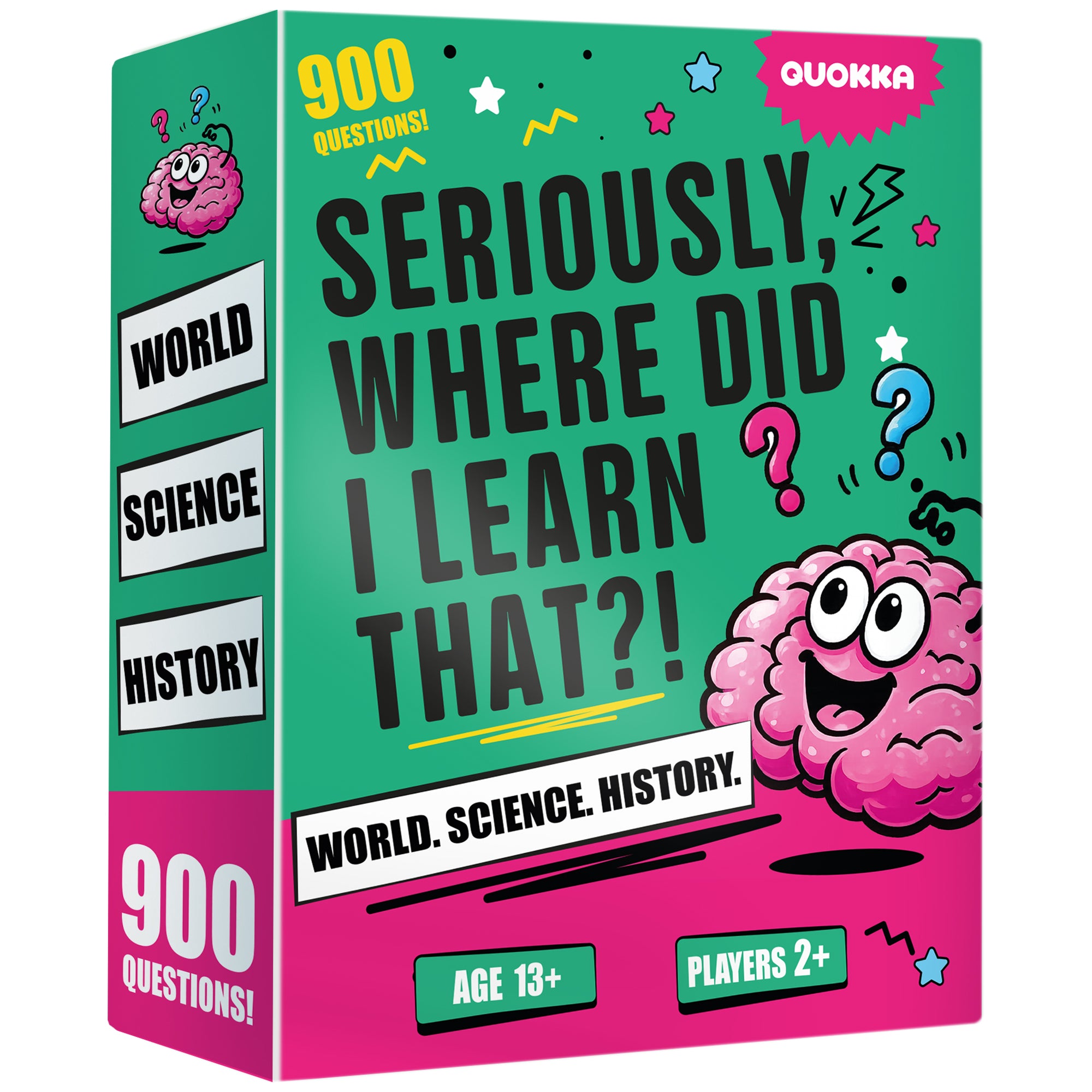 Trivia Card Games for Adults & Teens - 900 Questions on World, Science & History Facts