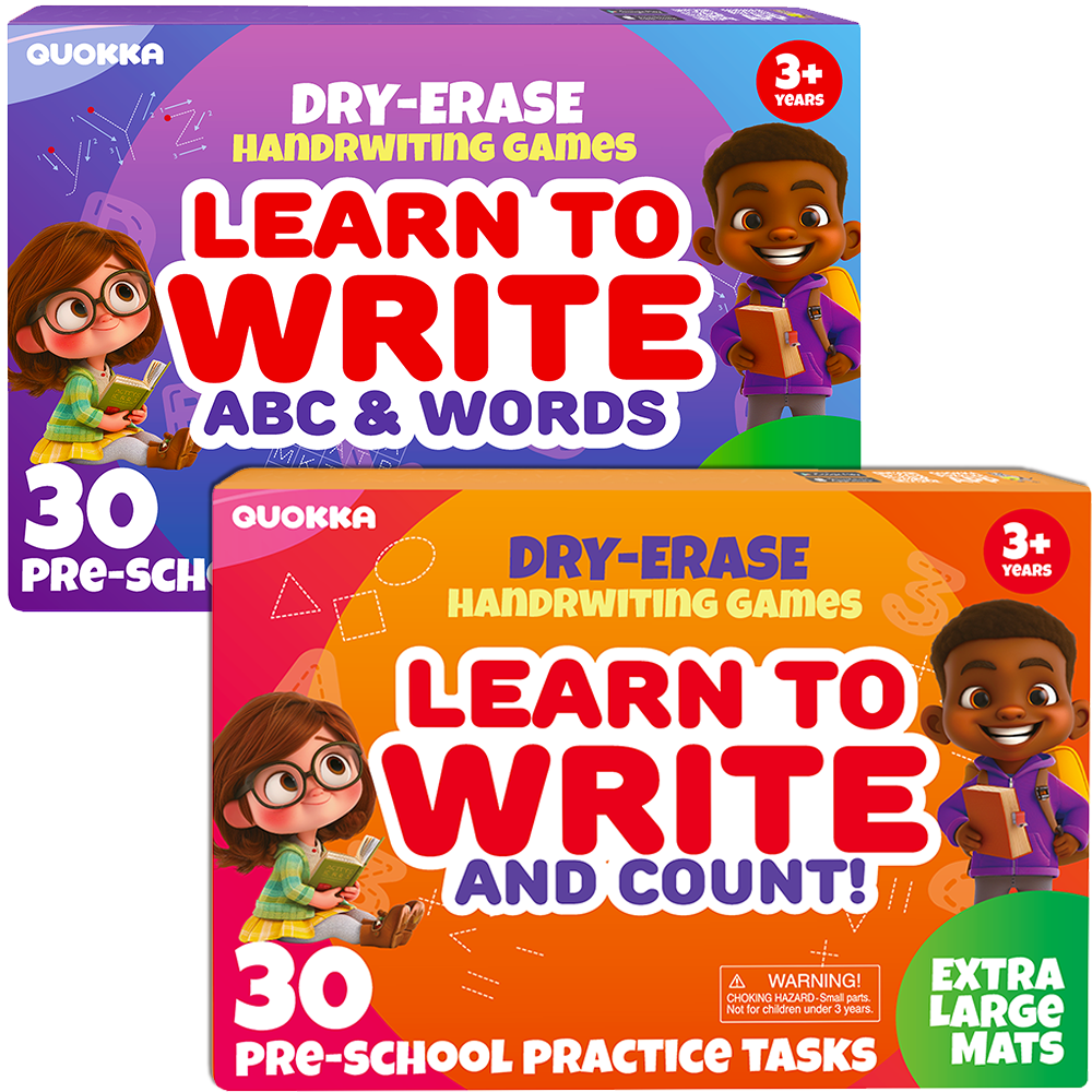 2 Set Handwriting Dry Erase Wipe Boards | ABC Writing