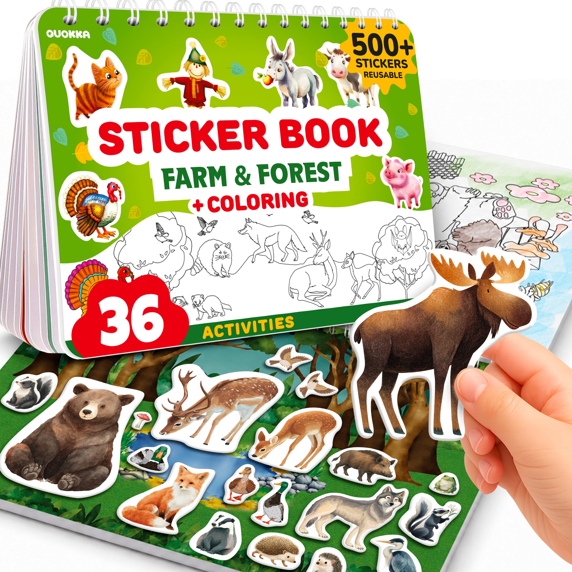 Sticker Book for Kids Farm & Forest - Draw & Stick Creative Workbook
