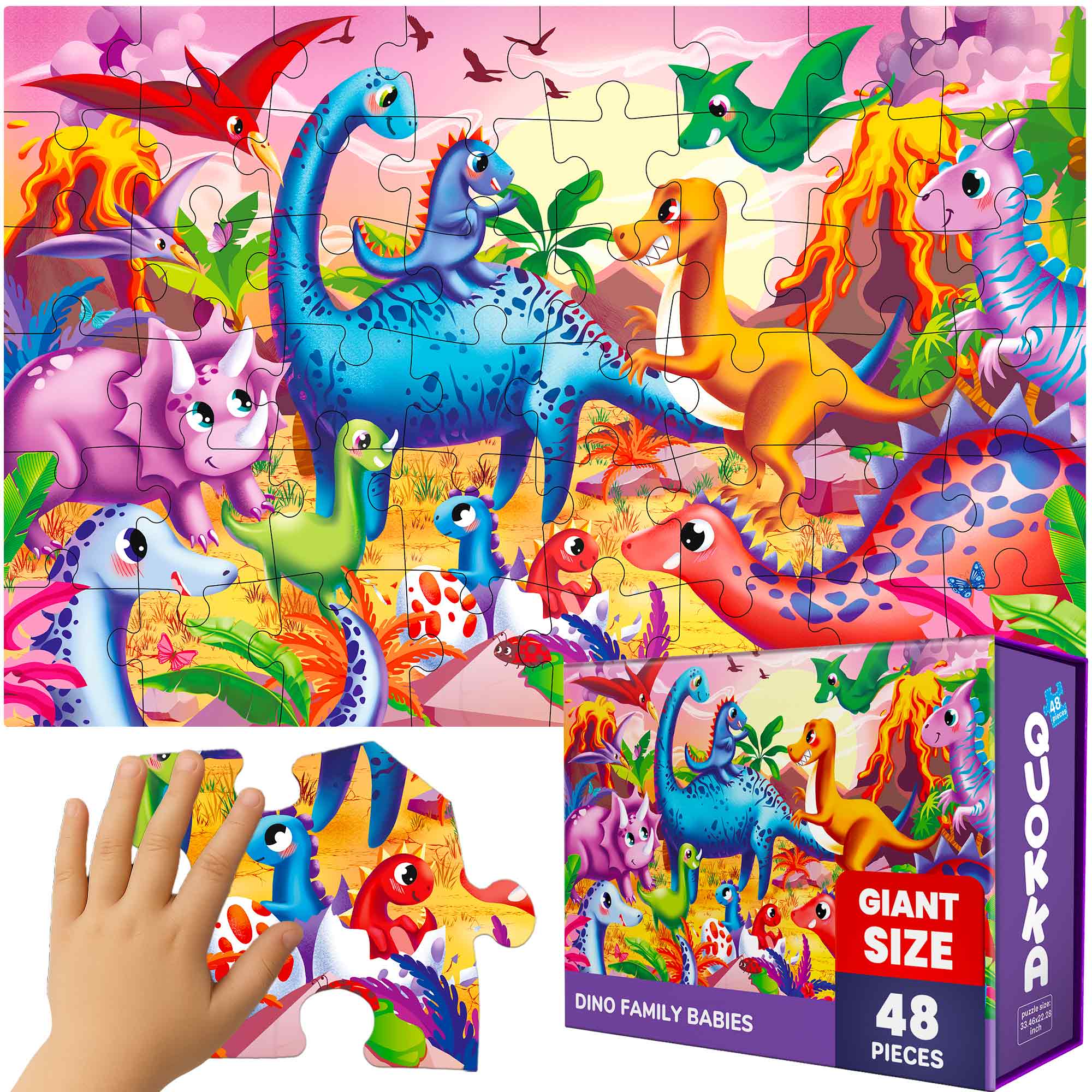 QUOKKA 2x3 Floor Giant Puzzles Dinos