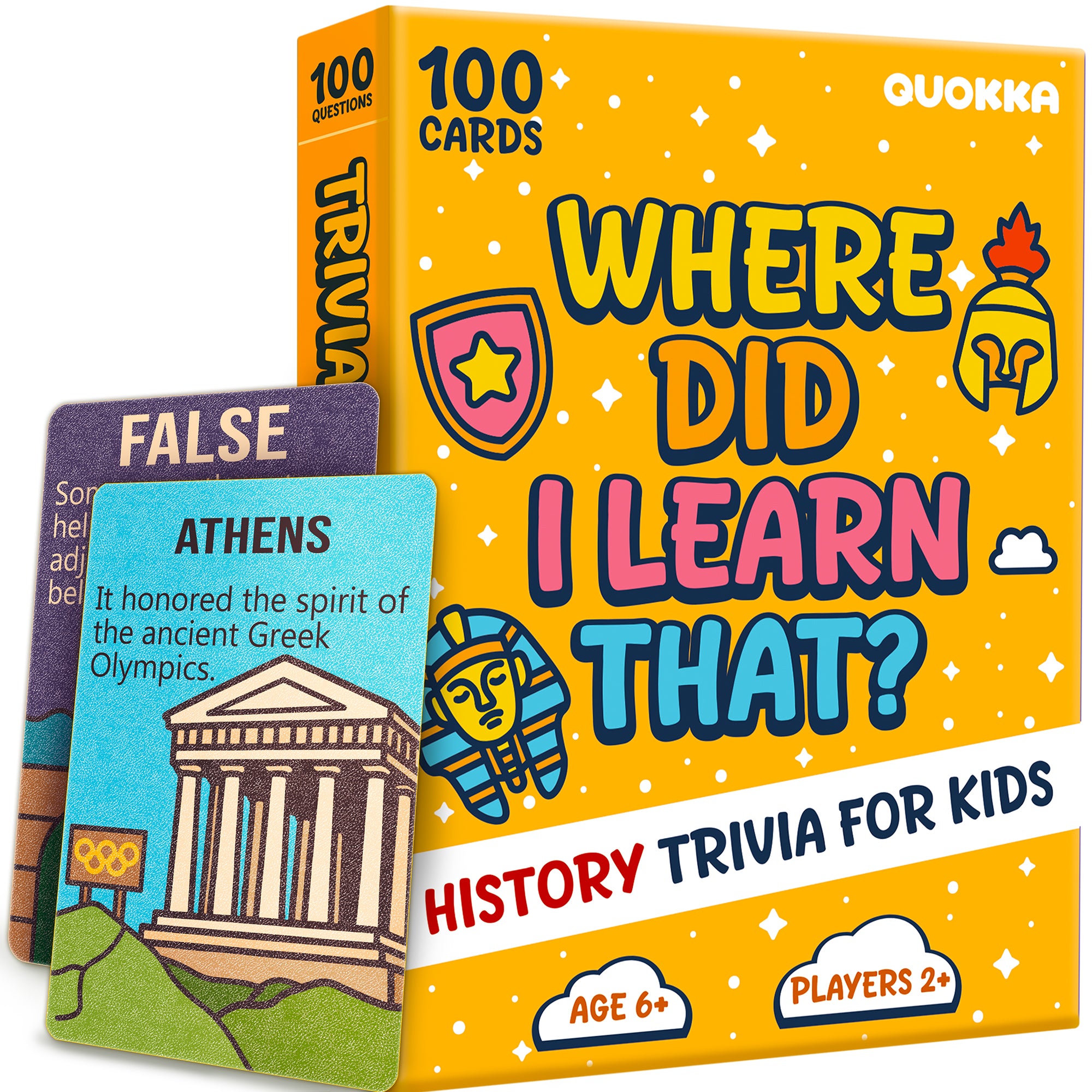 Trivia Card Game for Kids – History Facts & World History