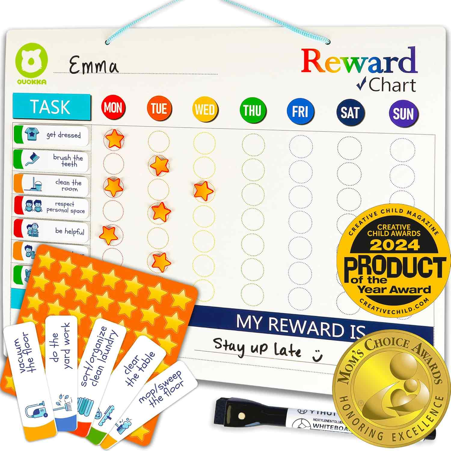 Reward Chart for Kids - Magnetic Behavior Chore Chart for Home