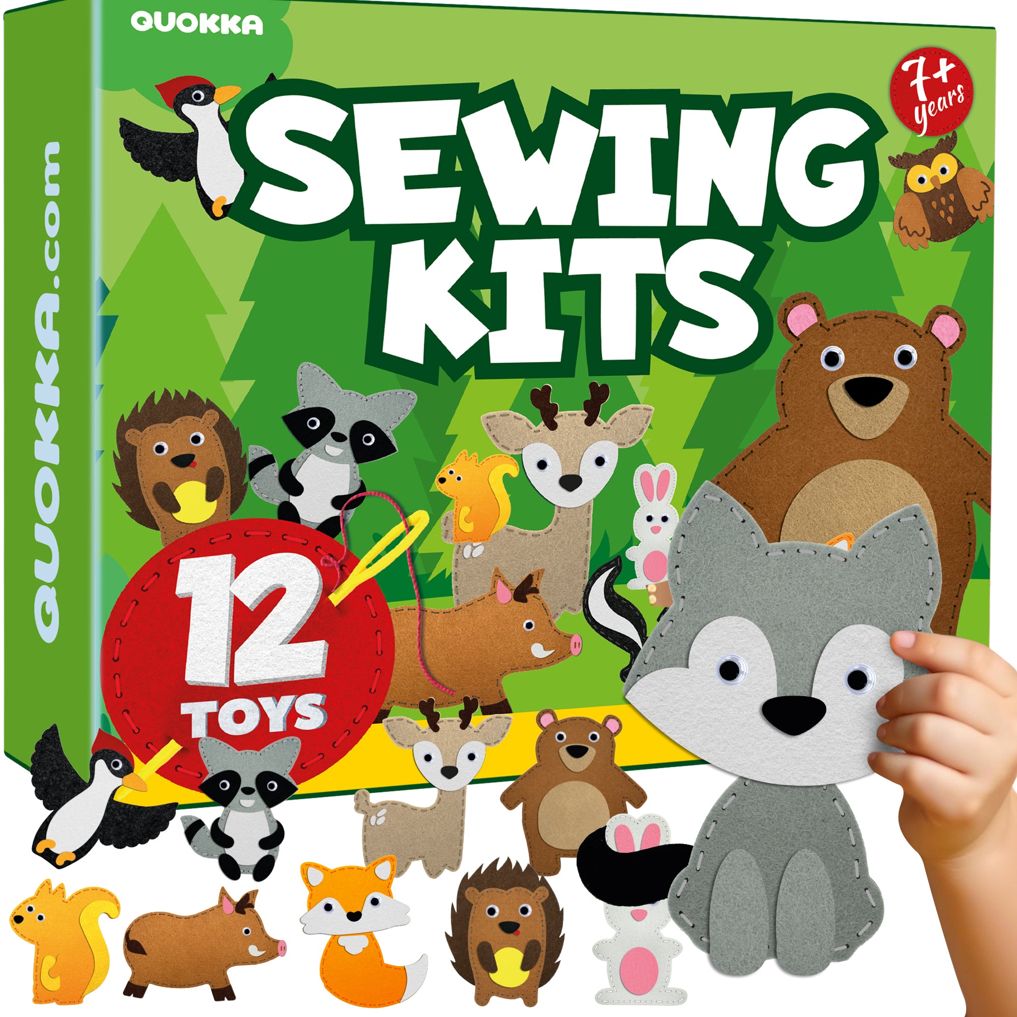 Craft Kits for Kids - 12 Forest Animals Sewing Kit Basic