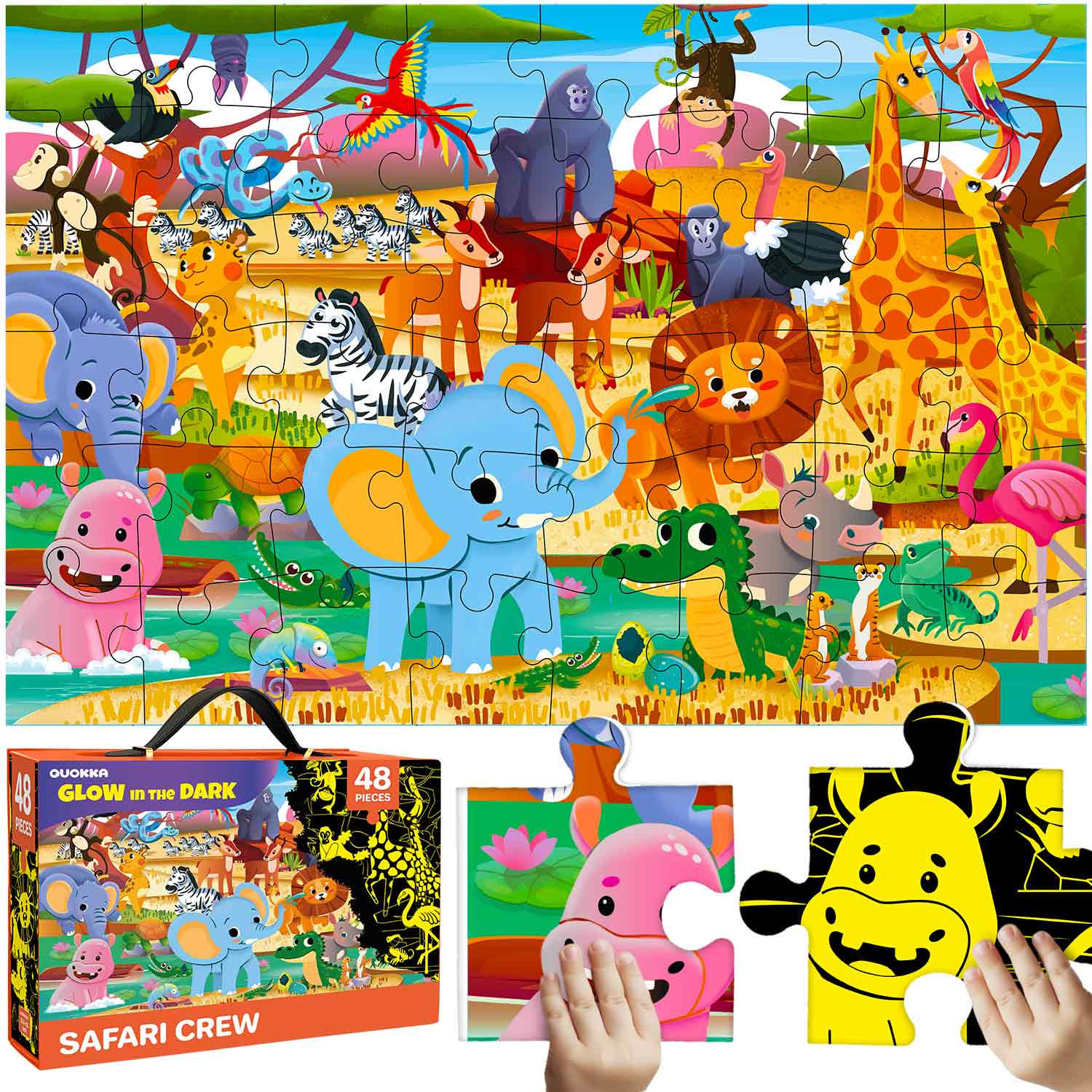 2x3 FT Giant Glow in African Animal Safari