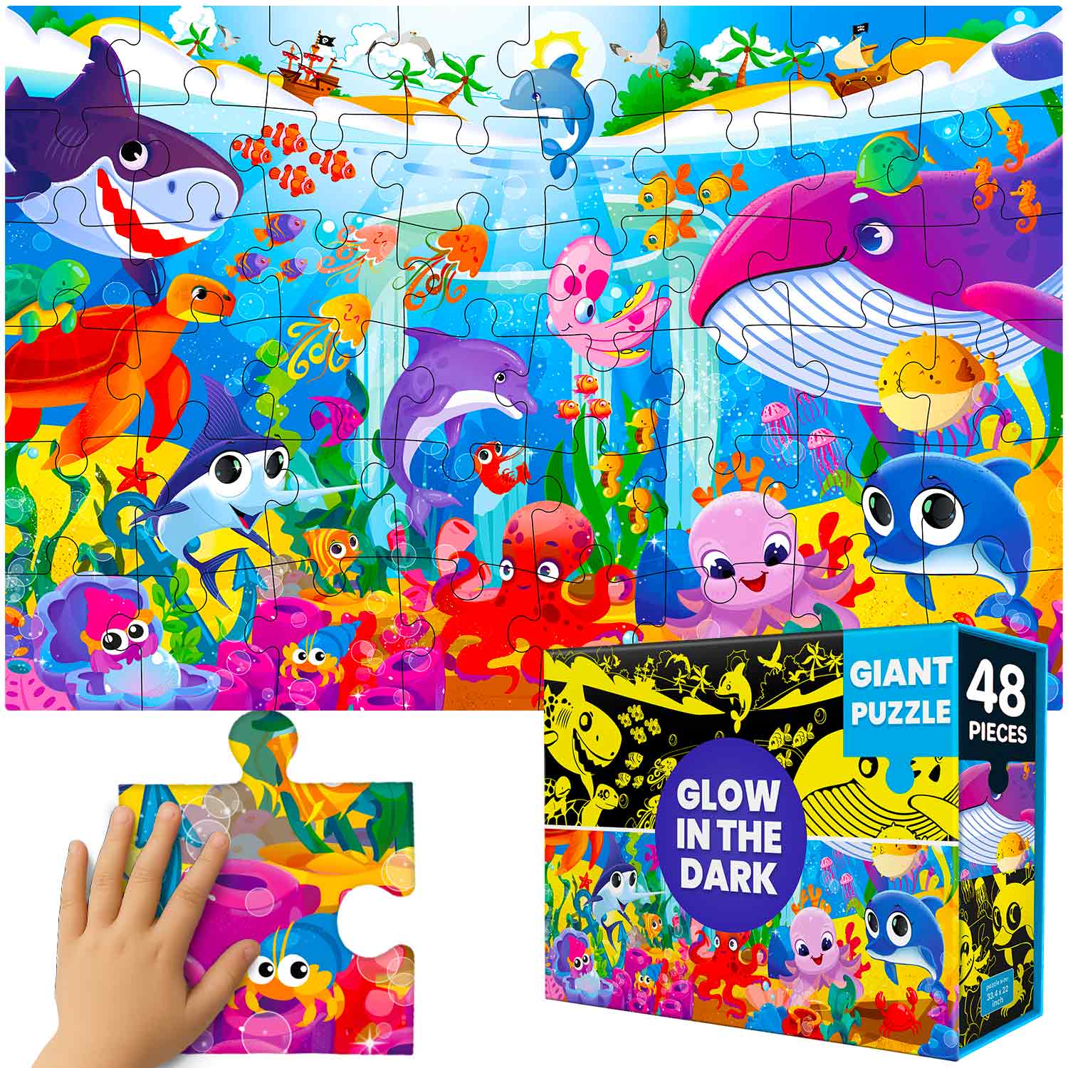 2x3 FT Giant Glow in Deep Sea Adventure