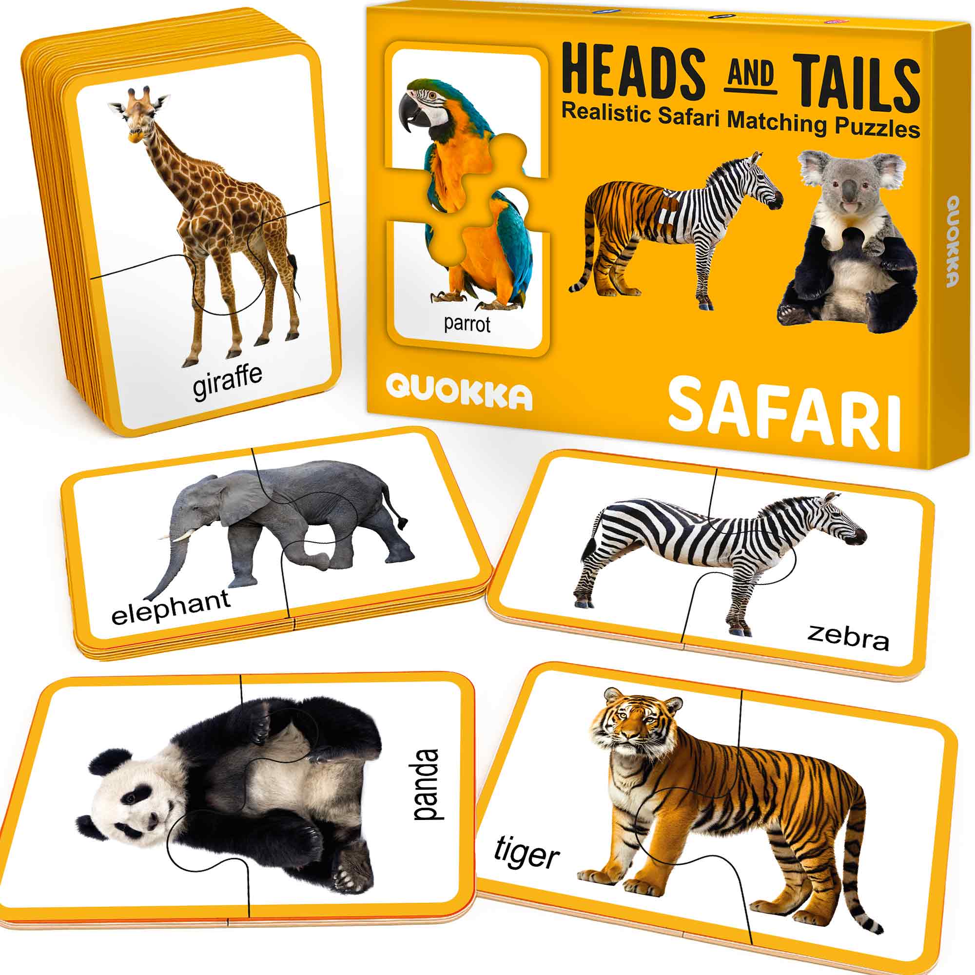 Matching Puzzle for Toddlers - 16 Realistic Pairs Wild Animals