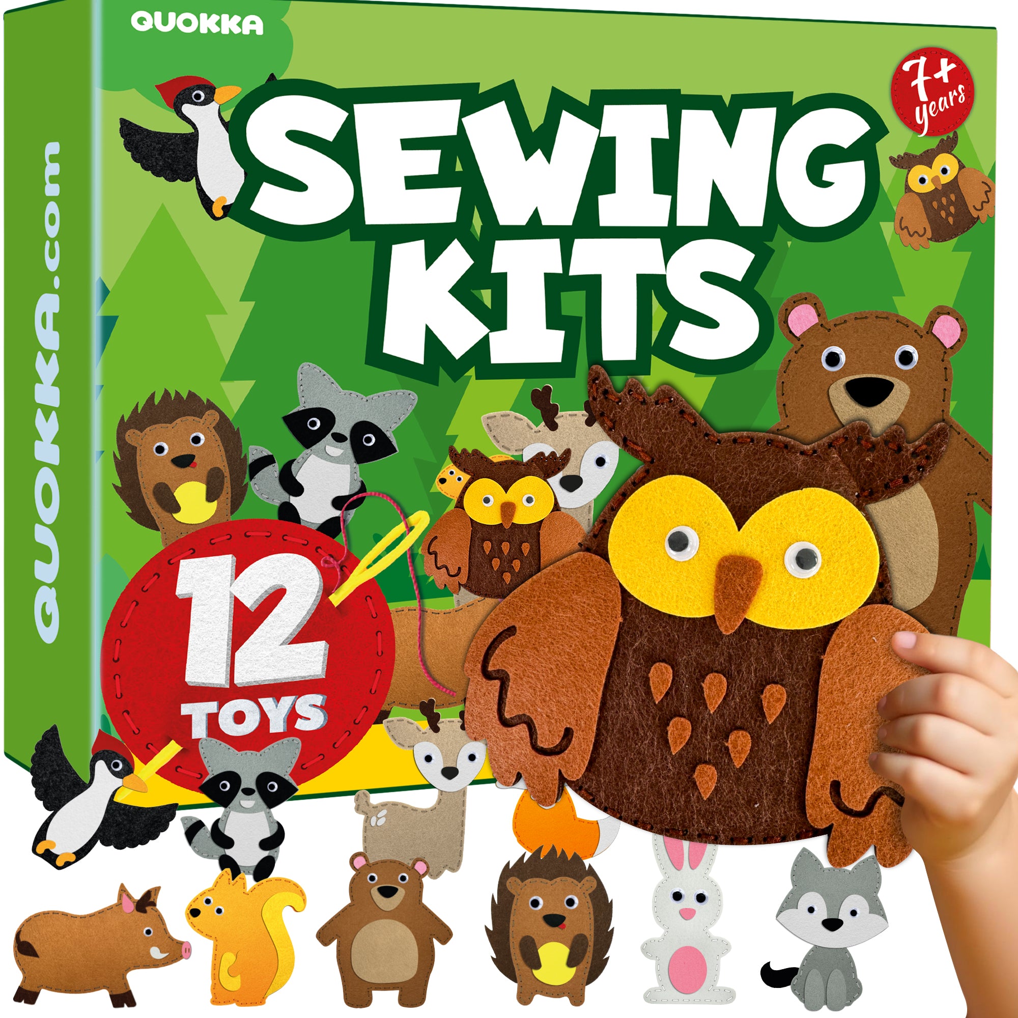 Craft Kits for Kids - 12 Forest Animals Sewing Kit Basic