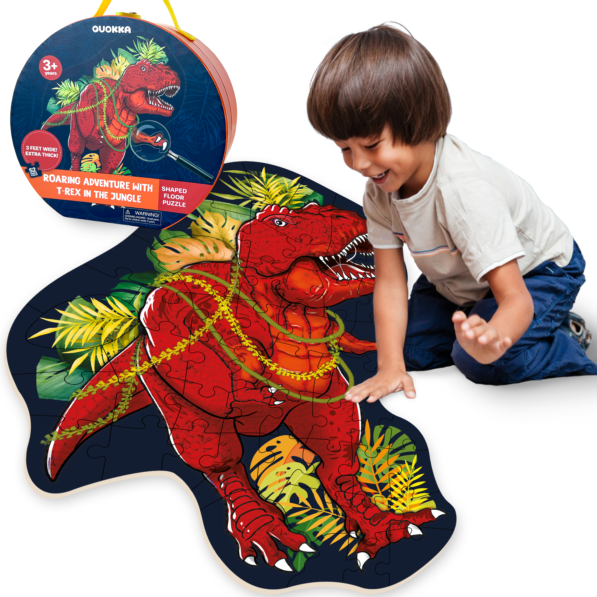 QUOKKA 2x3 FT Shaped Floor Puzzles T-REX