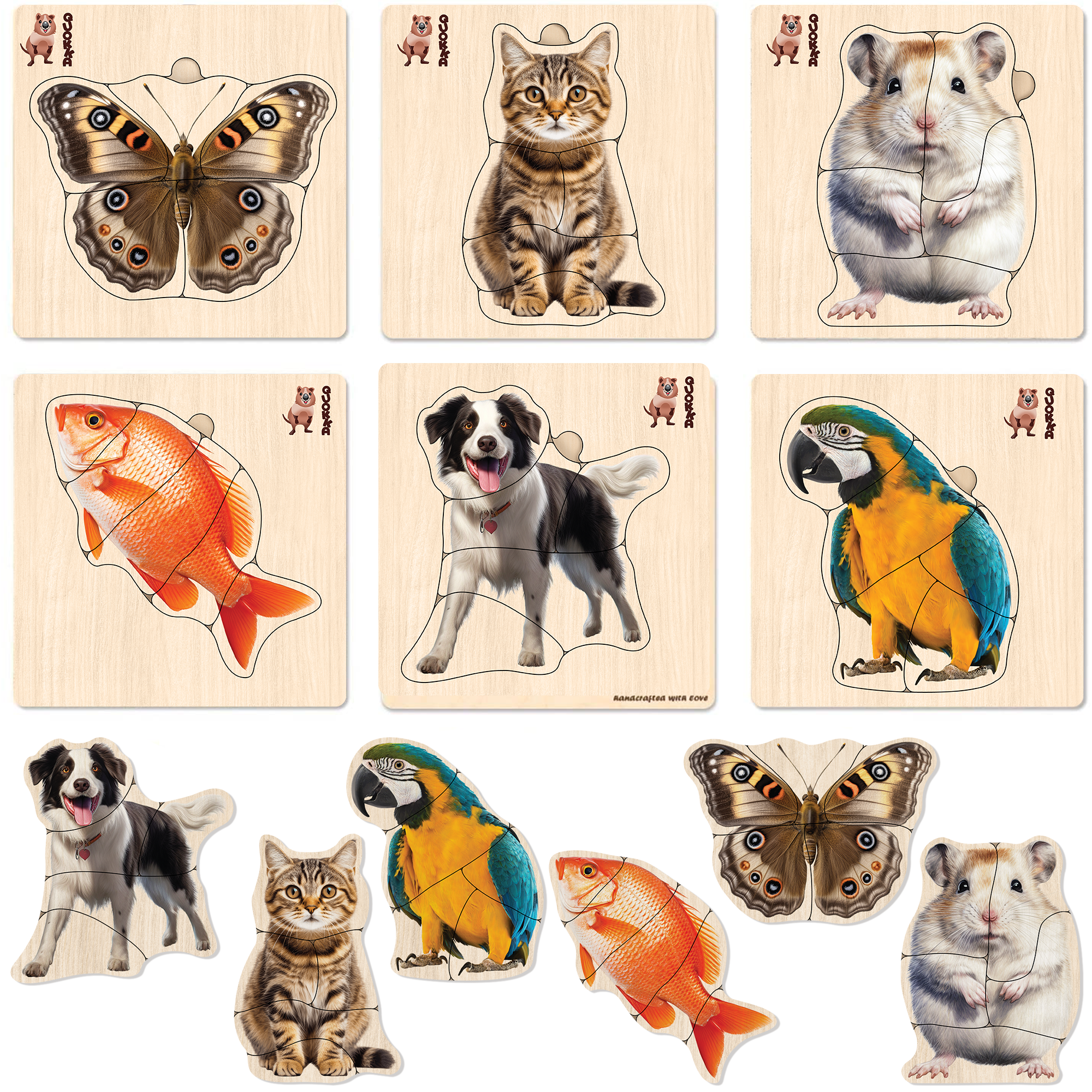 VAR SYNC Realistic Wooden Puzzles for Toddlers